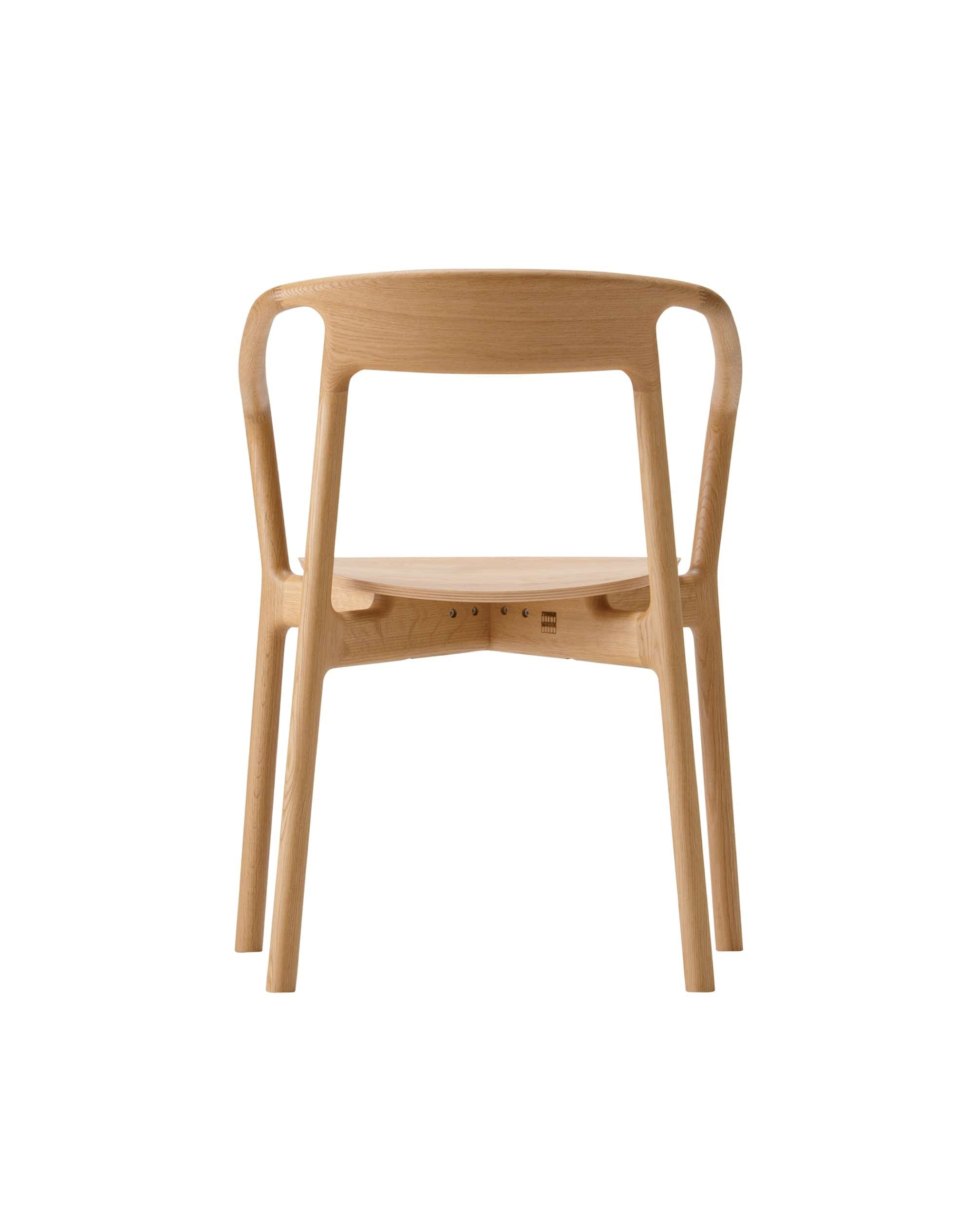 KORENTO Armchair (Wooden Seat) in Japanese Oak Natural Back View