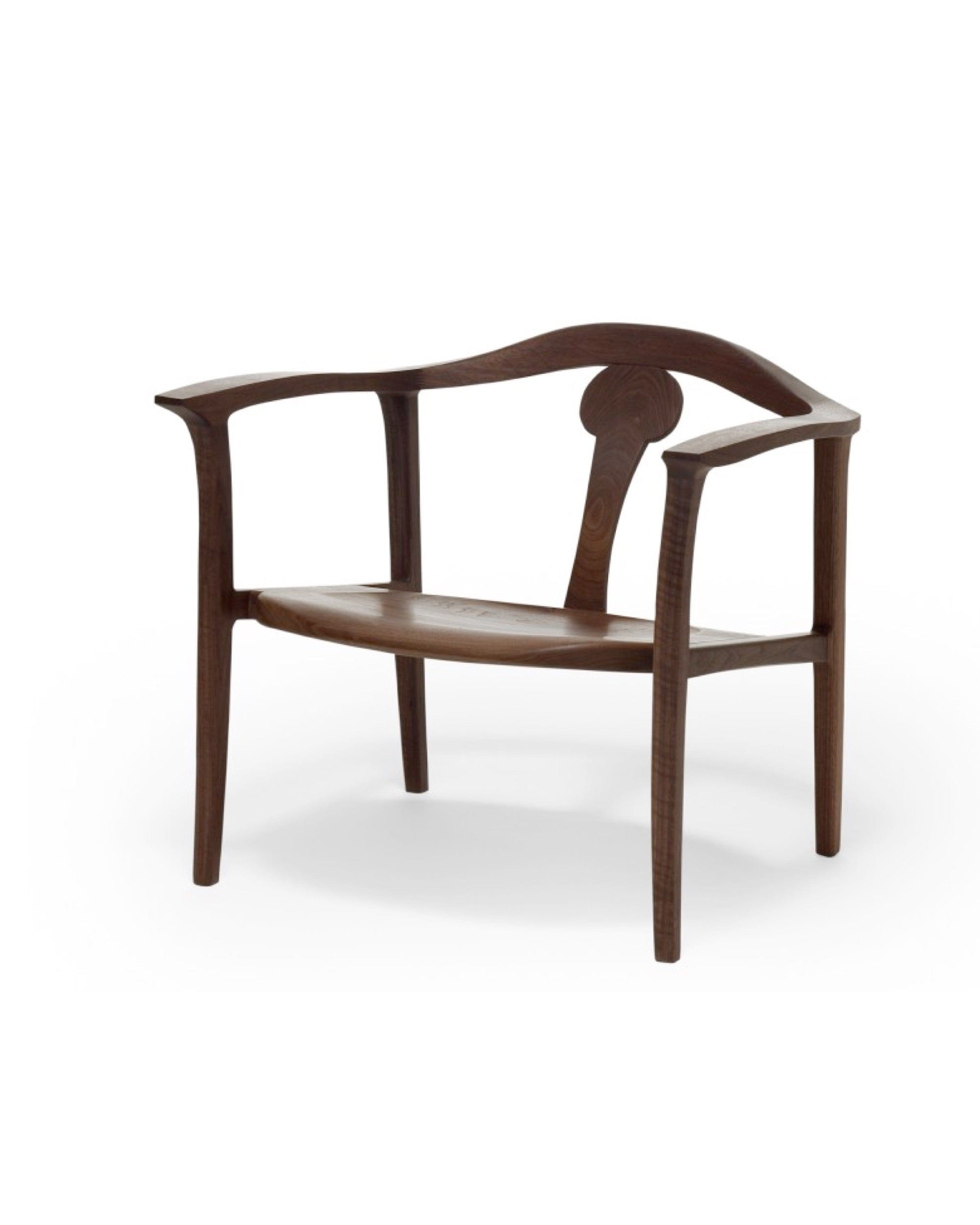 NAGARE Armchair in walnut natural finish, sculptural Japanese design