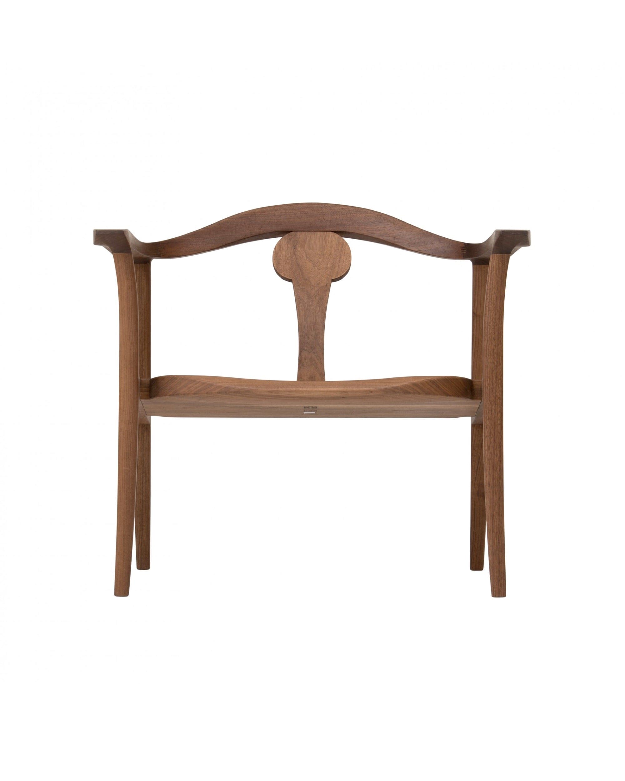 Masayuki Nagare NAGARE Armchair front view, solid walnut