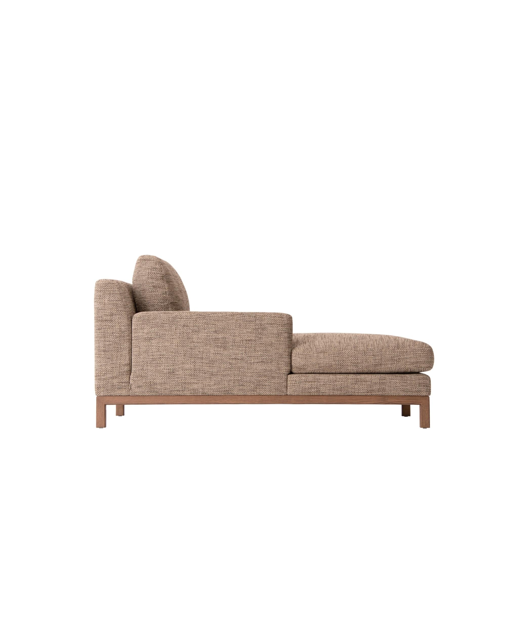 QUODO Left or Right Arm Chaise - 62" Japanese Ash Medium Brown