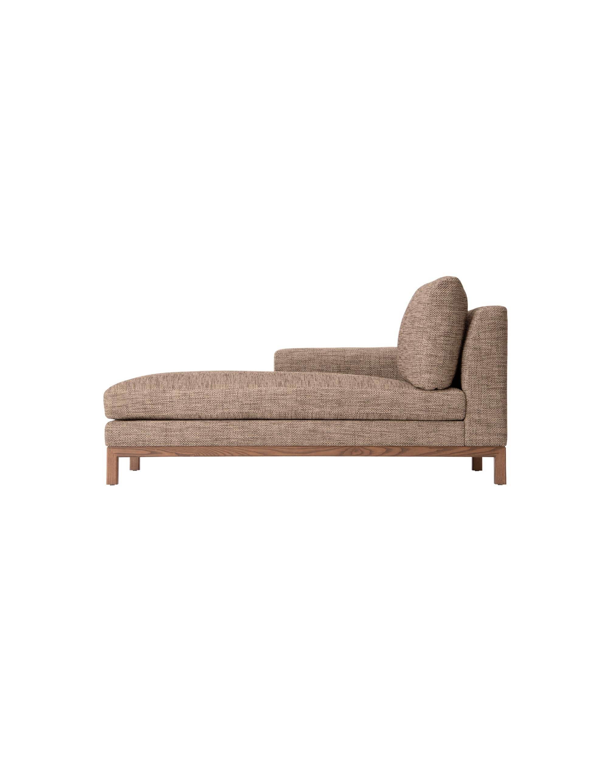 QUODO Left or Right Arm Chaise - 62" Japanese Ash Medium Brown