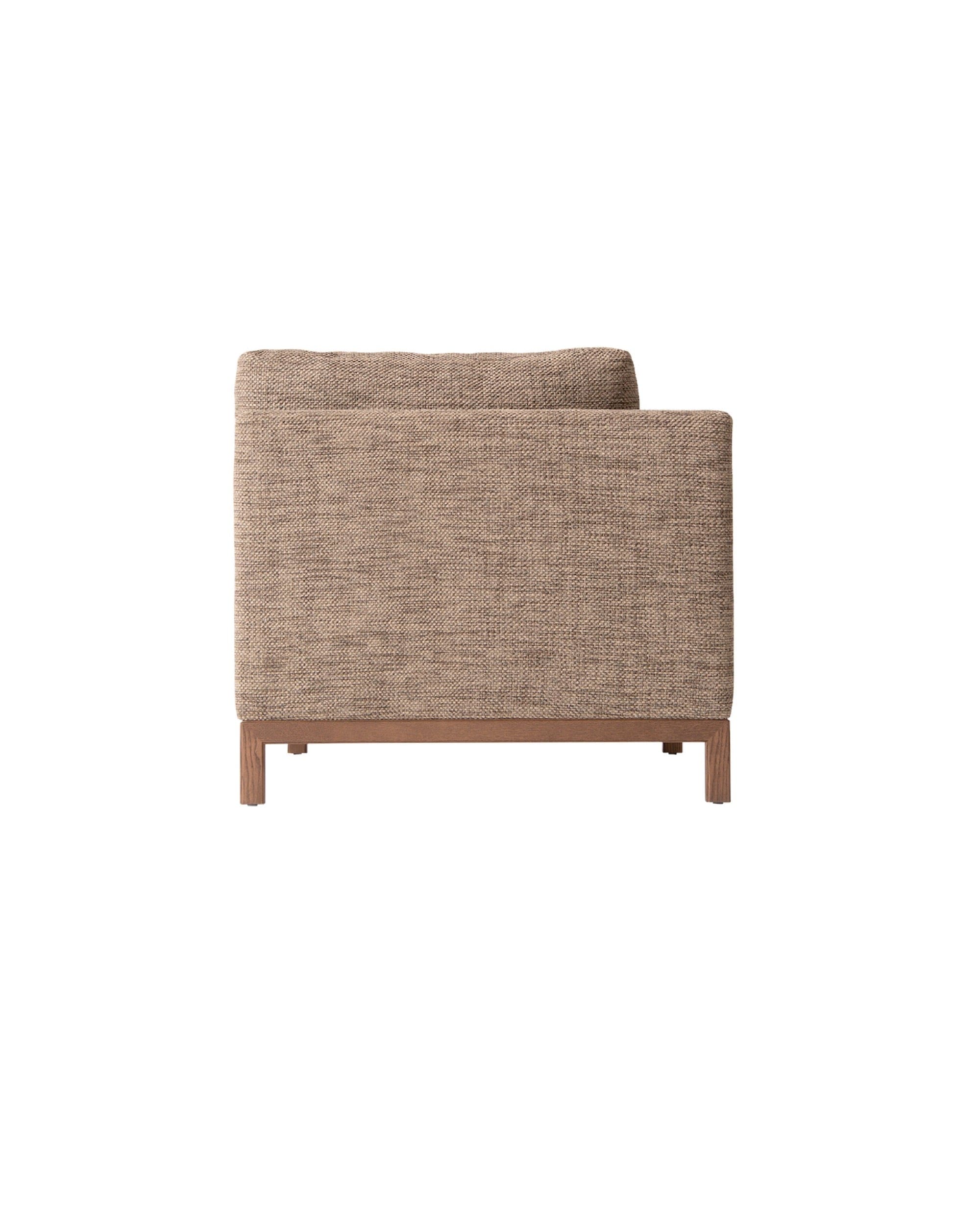 QUODO Left or Right Arm Chaise - 62" Japanese Ash Medium Brown
