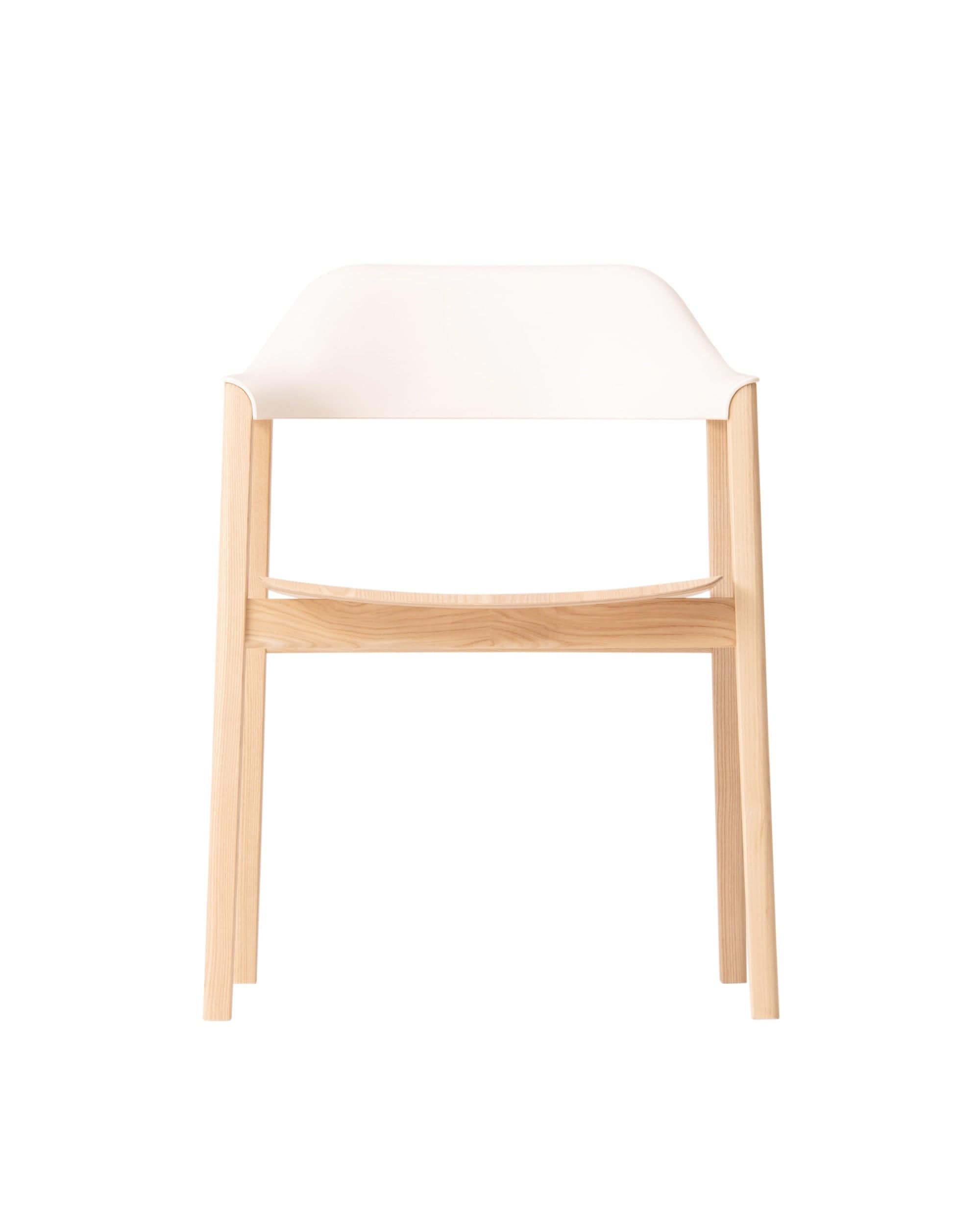 TEN Armchair ABS Back (Wooden Seat) Japanese Ash White Wash