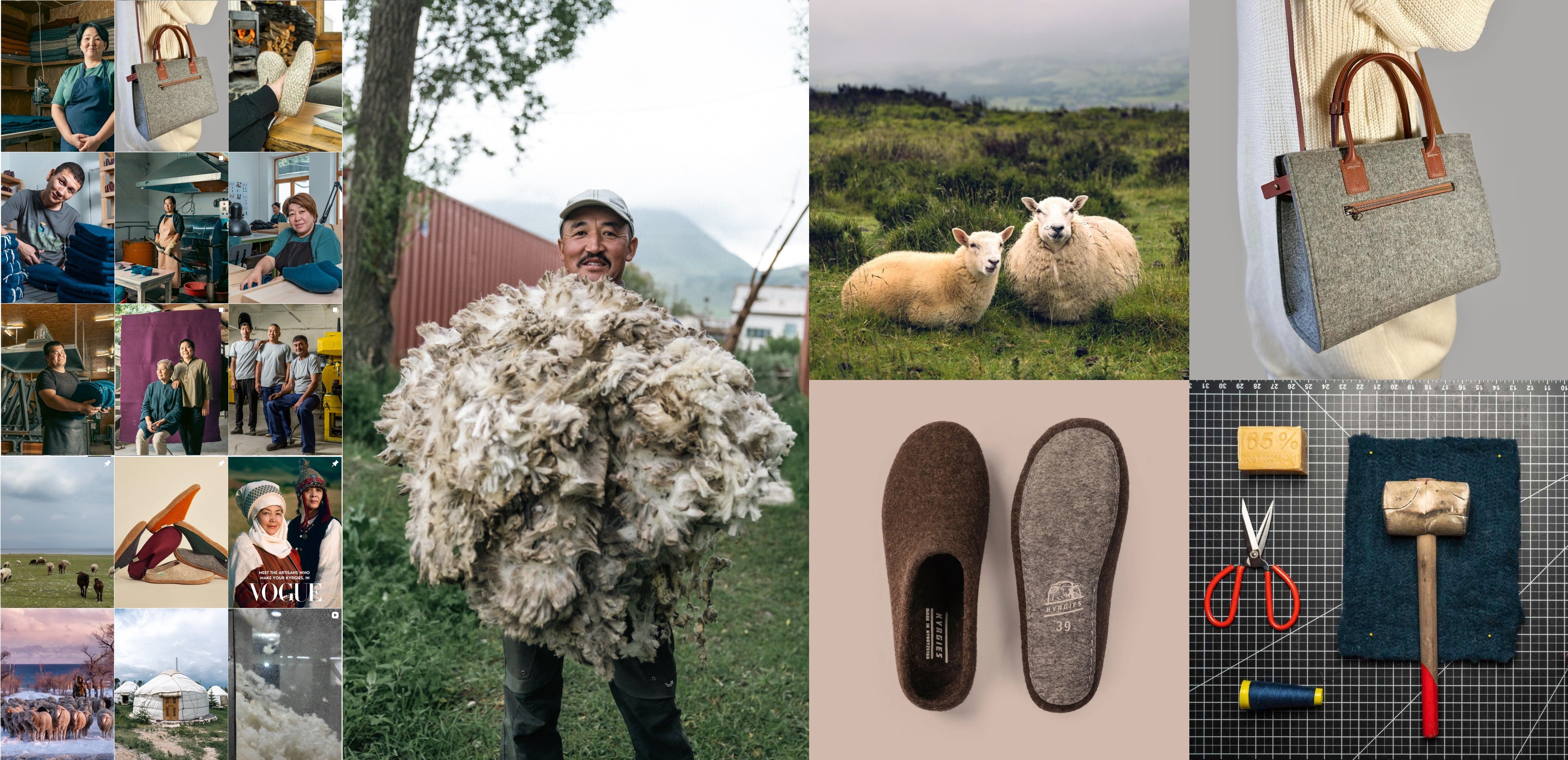 Kyrgies, Handmade felt footwear, bags, and accessories crafted in Kyrgyzstan.