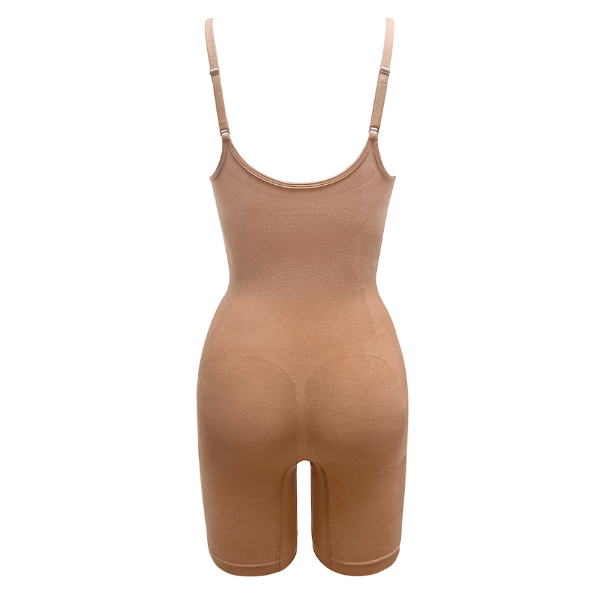 Back view of sustainable shapewear bodysuit with smoothing fit and sculpting support