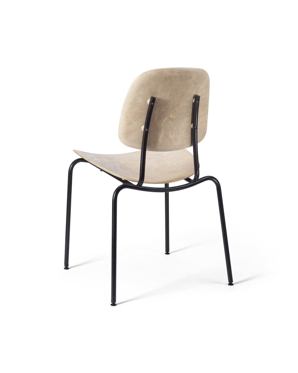Mater Compound Dining Chair backrest detail in Coffee Waste Light finish