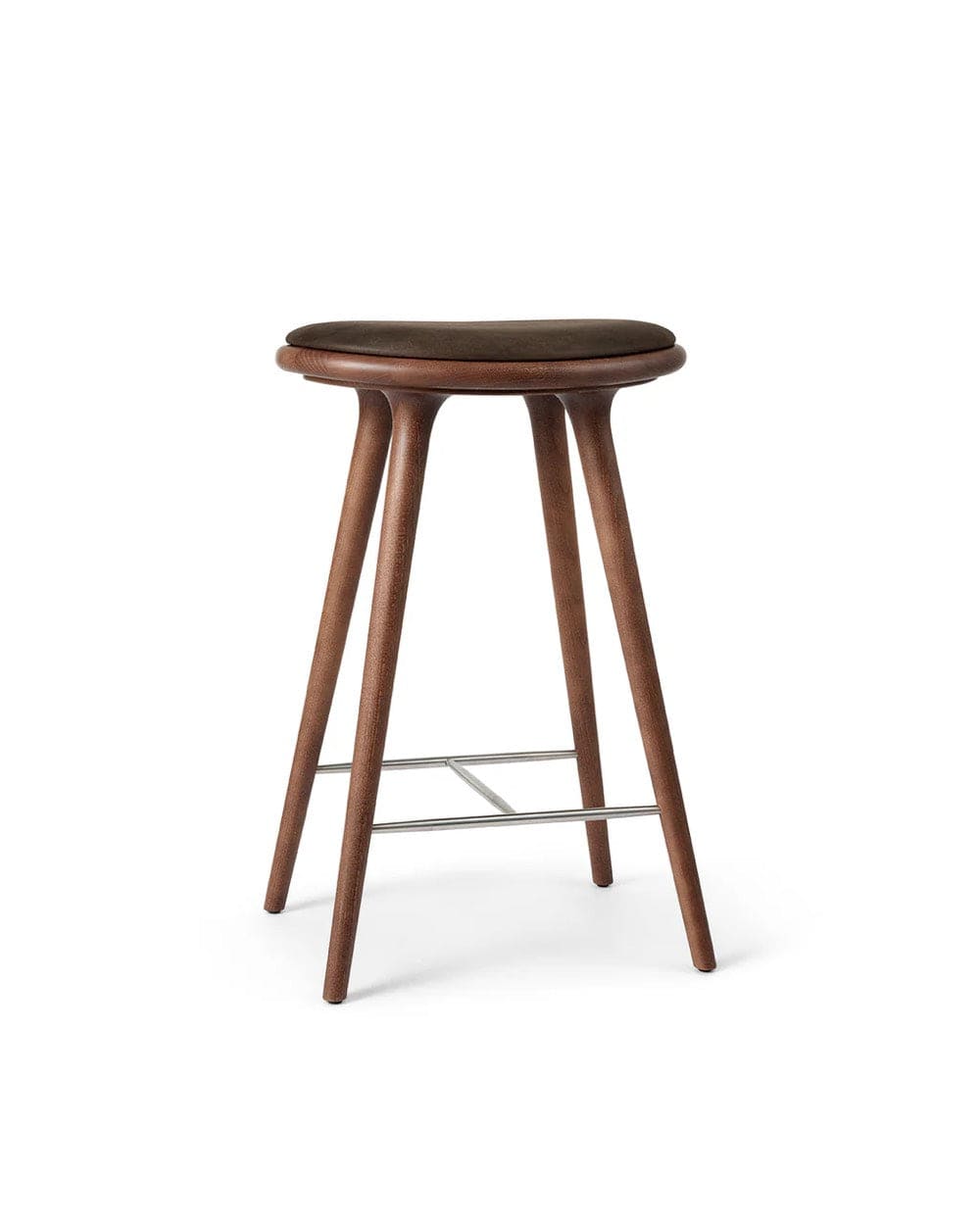 Mater High Stool 74 cm Japandi bar stool crafted from FSC-certified wood, Brown Stained Beech