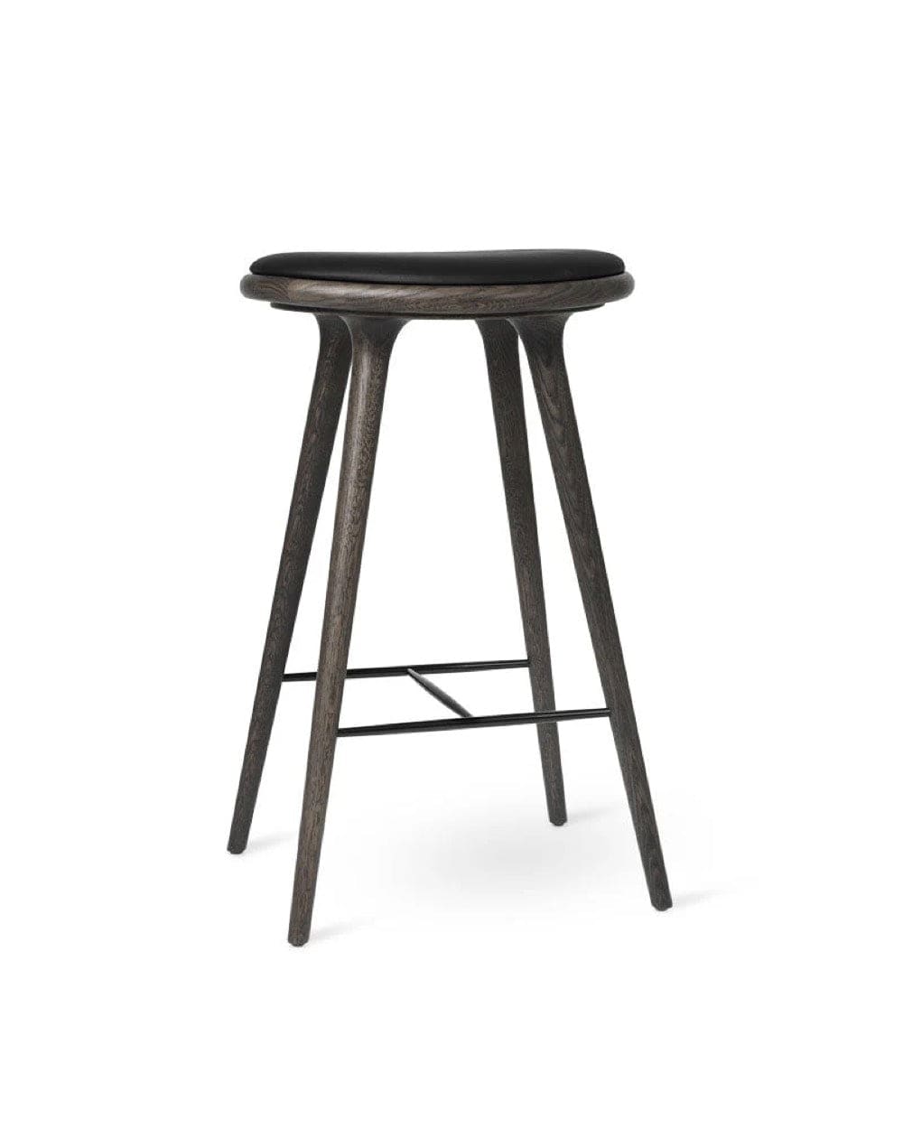 Mater High Stool 74 cm Japandi bar stool crafted from FSC-certified wood, Grey Stained Oak