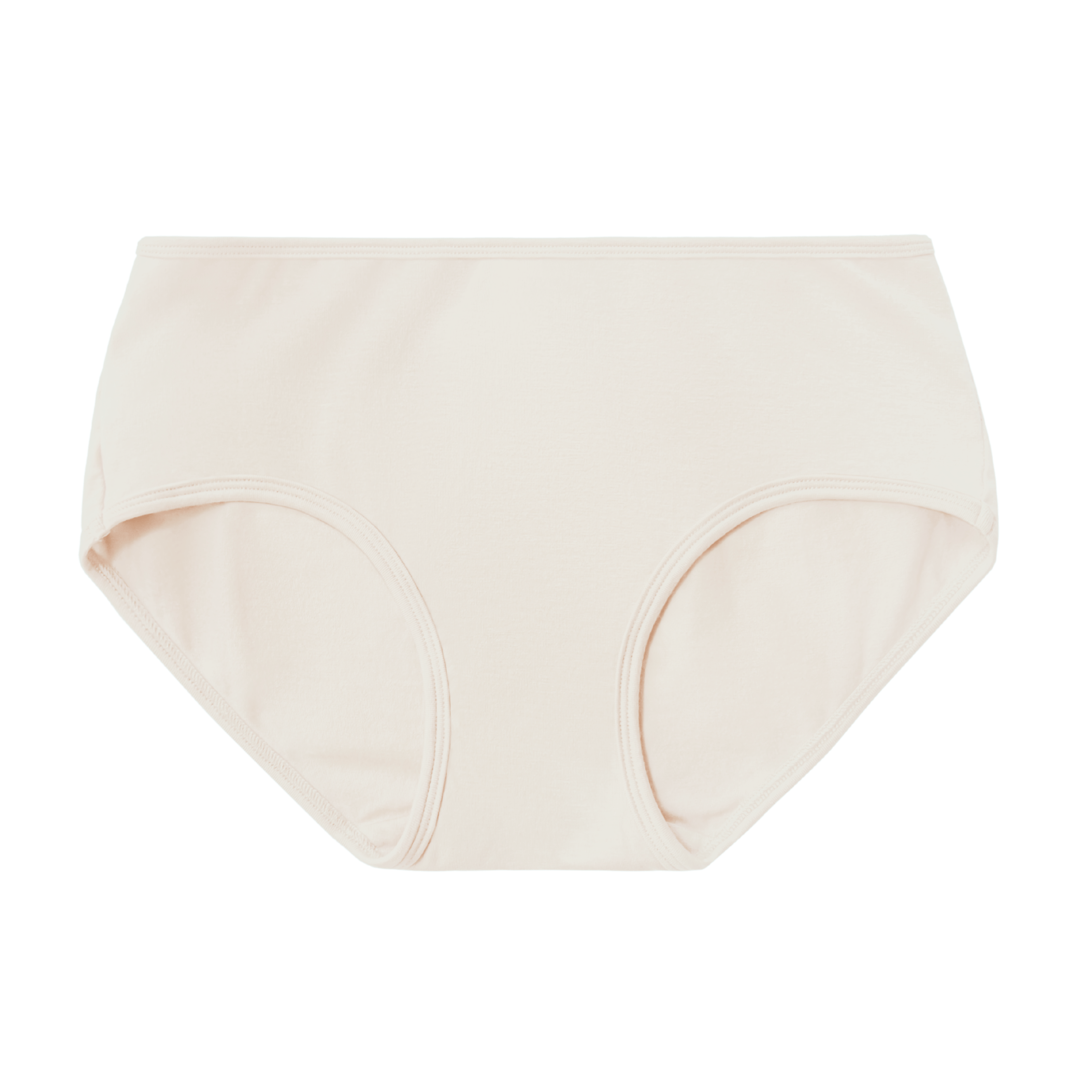 Organic Cotton Mid-Rise Brief in Natural, an undyed organic cotton color, flat lay front view