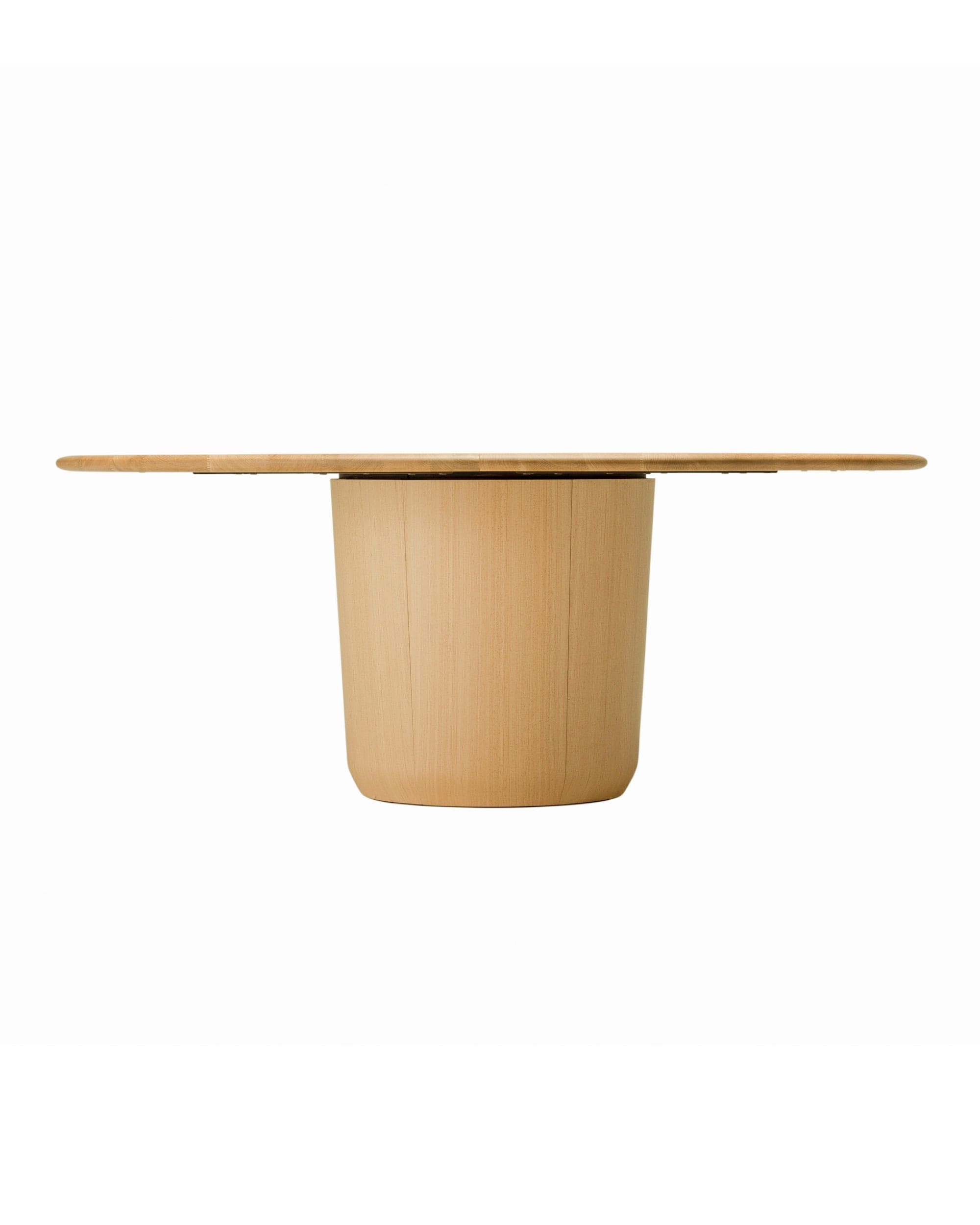 Side profile of CondeHouse round dining table with solid wood top