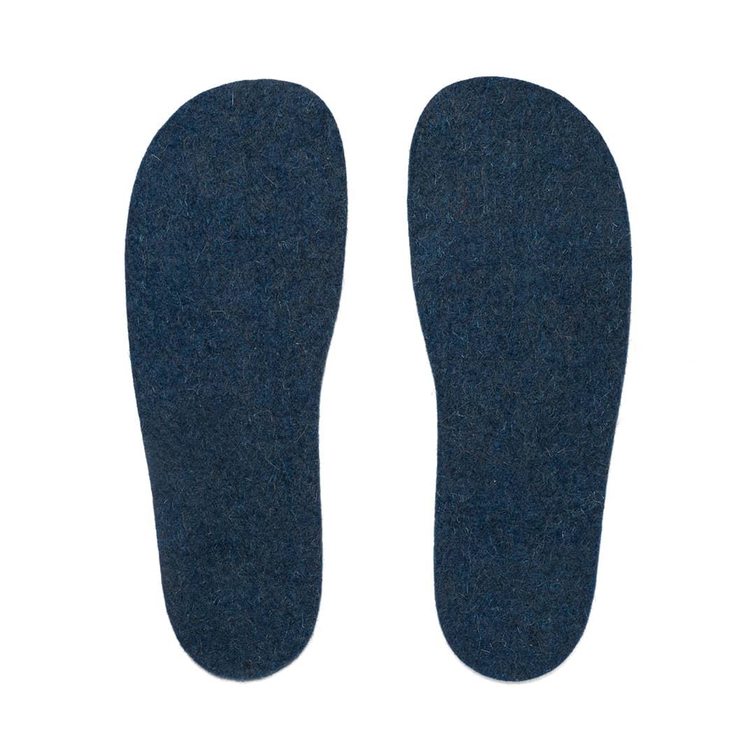 Navy Kyrgies felt insoles made from all-natural wool felt for enhanced comfort and fit