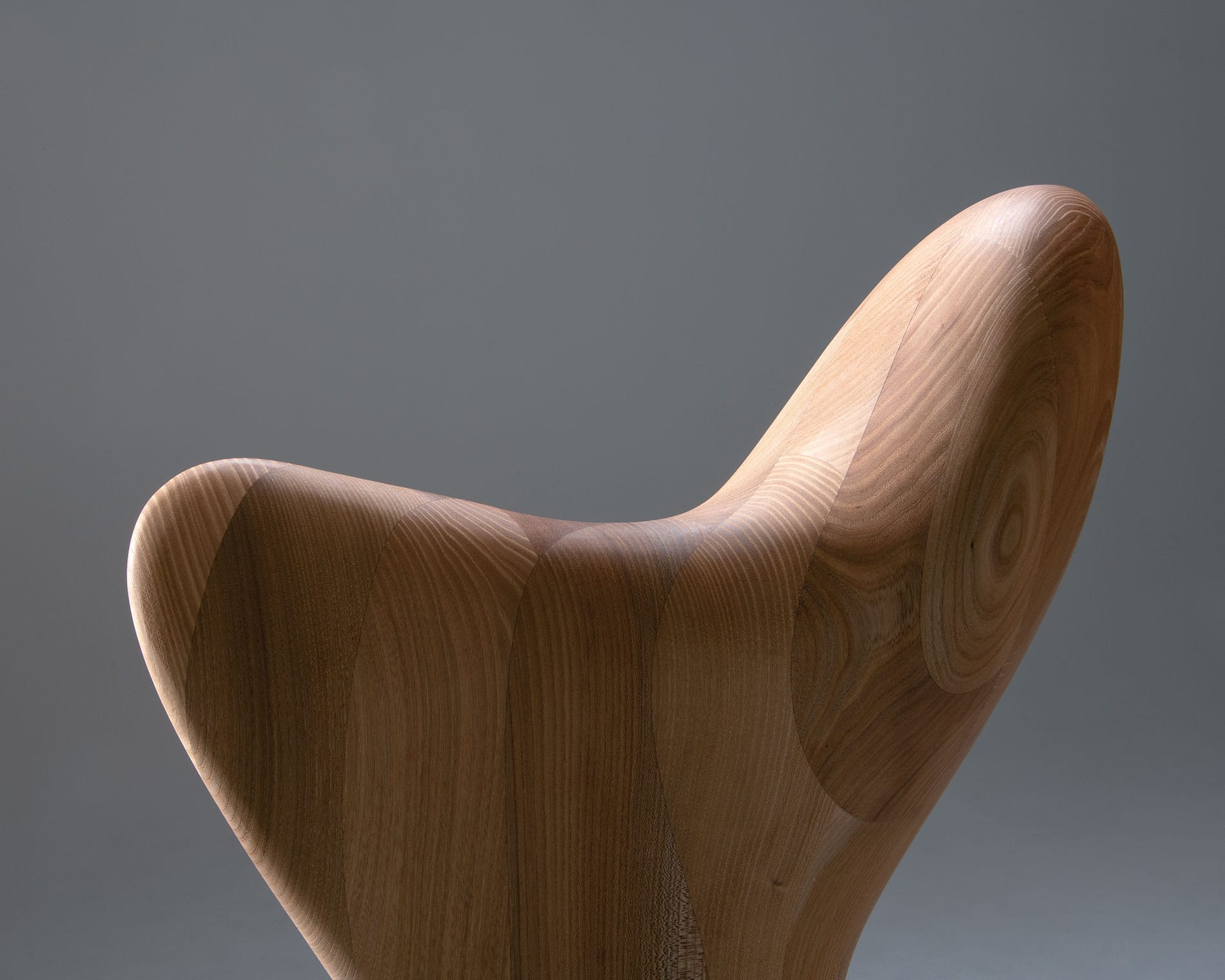 Japanese Elm natural wood grain detail on HUG Chair by CondeHouse