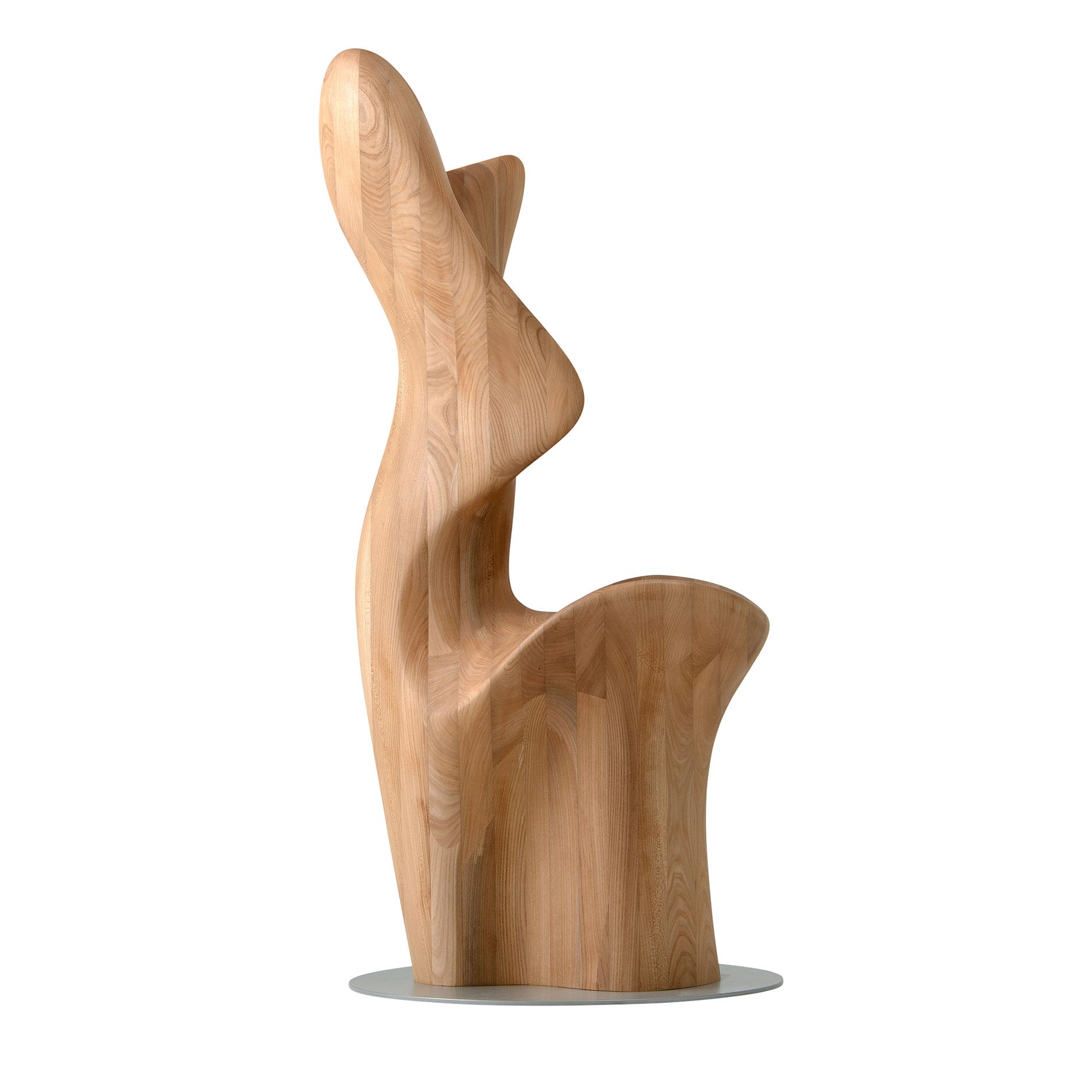 Left side profile of Japandi HUG Chair with organic sculptural shape