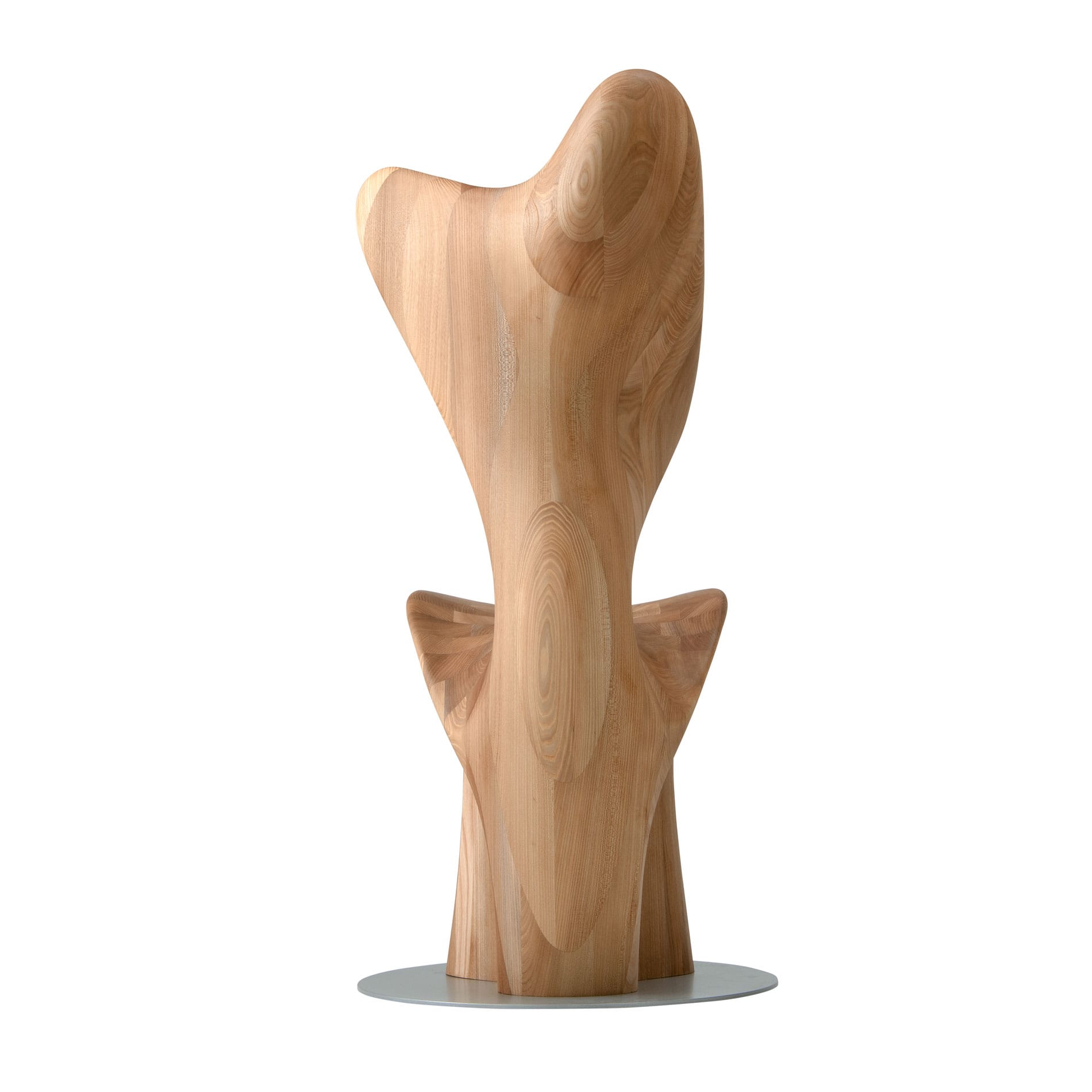 Rear angled view of Japandi HUG Chair highlighting organic silhouette
