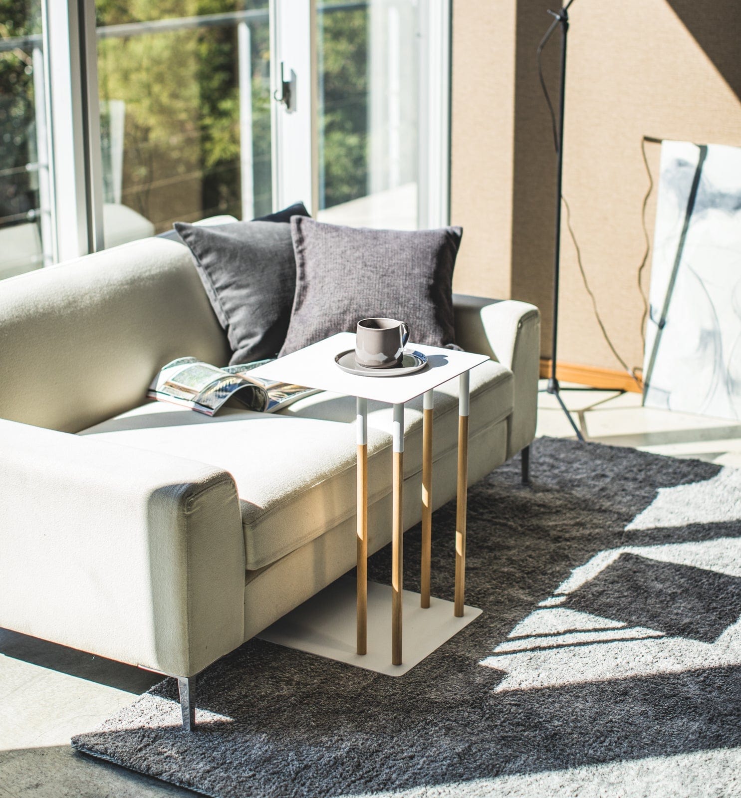 C Side Table (22" H) - Steel & Wood