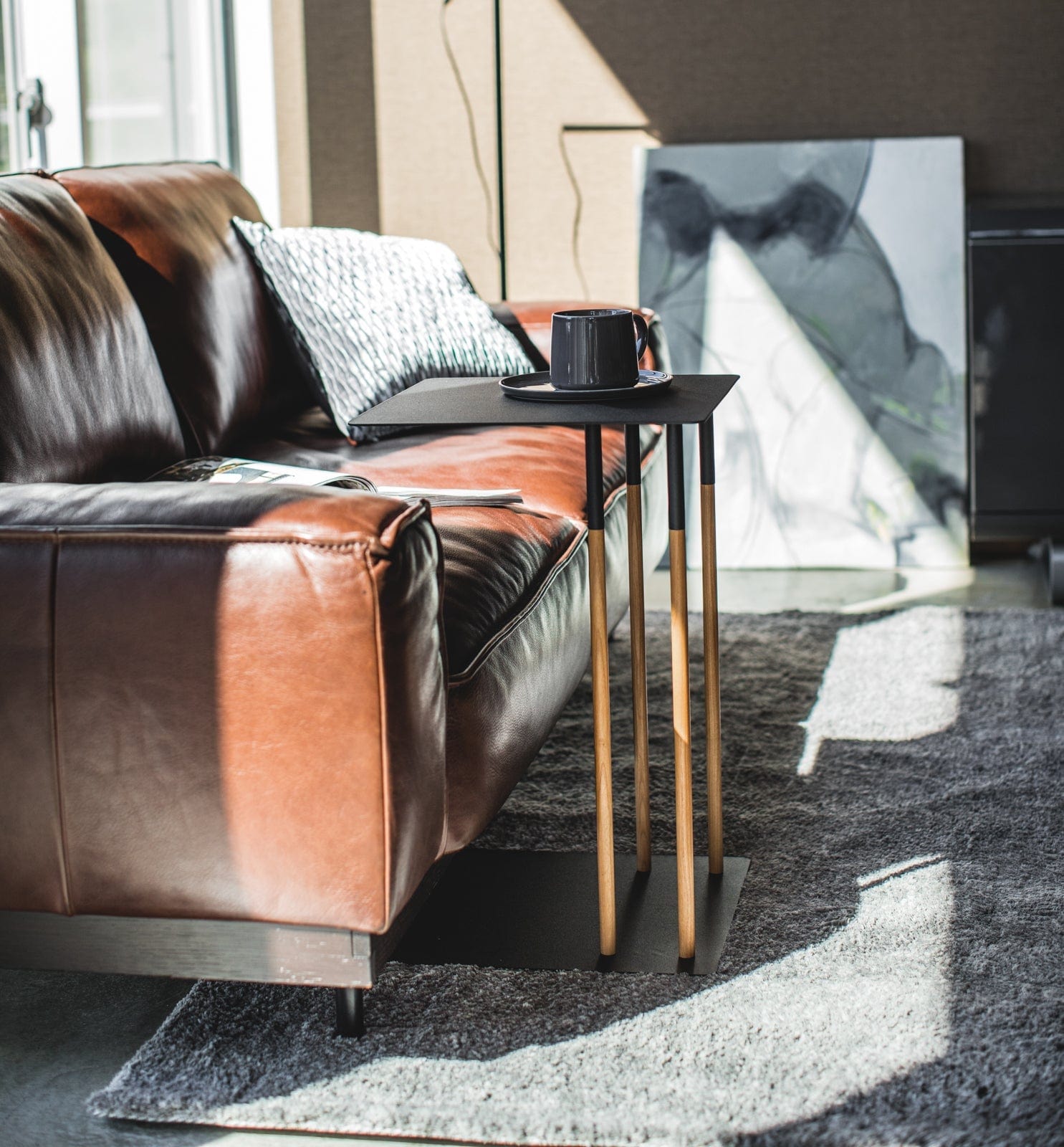 C Side Table (22" H) - Steel & Wood