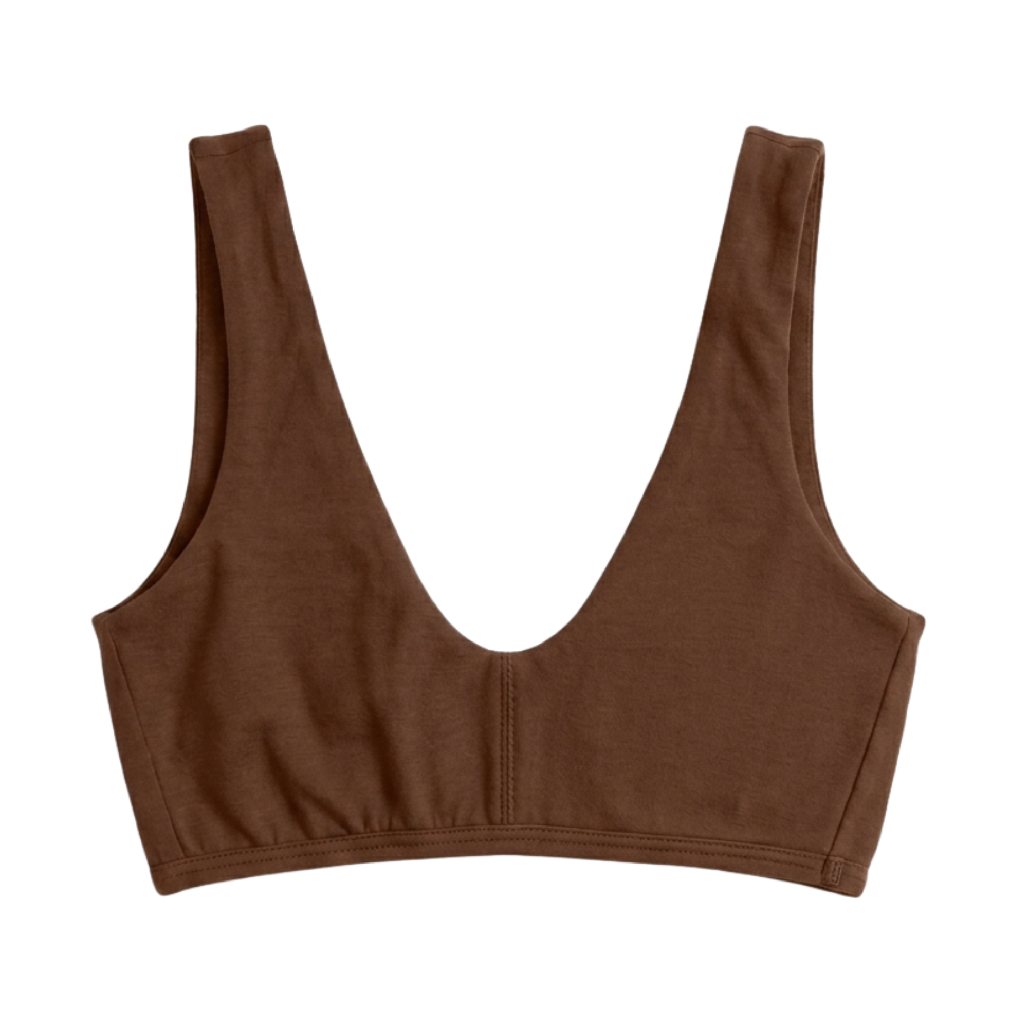 PROCLAIM Organic Cotton Everyday Bralette in Ella Nude, a deep brown-tone color, flat front view