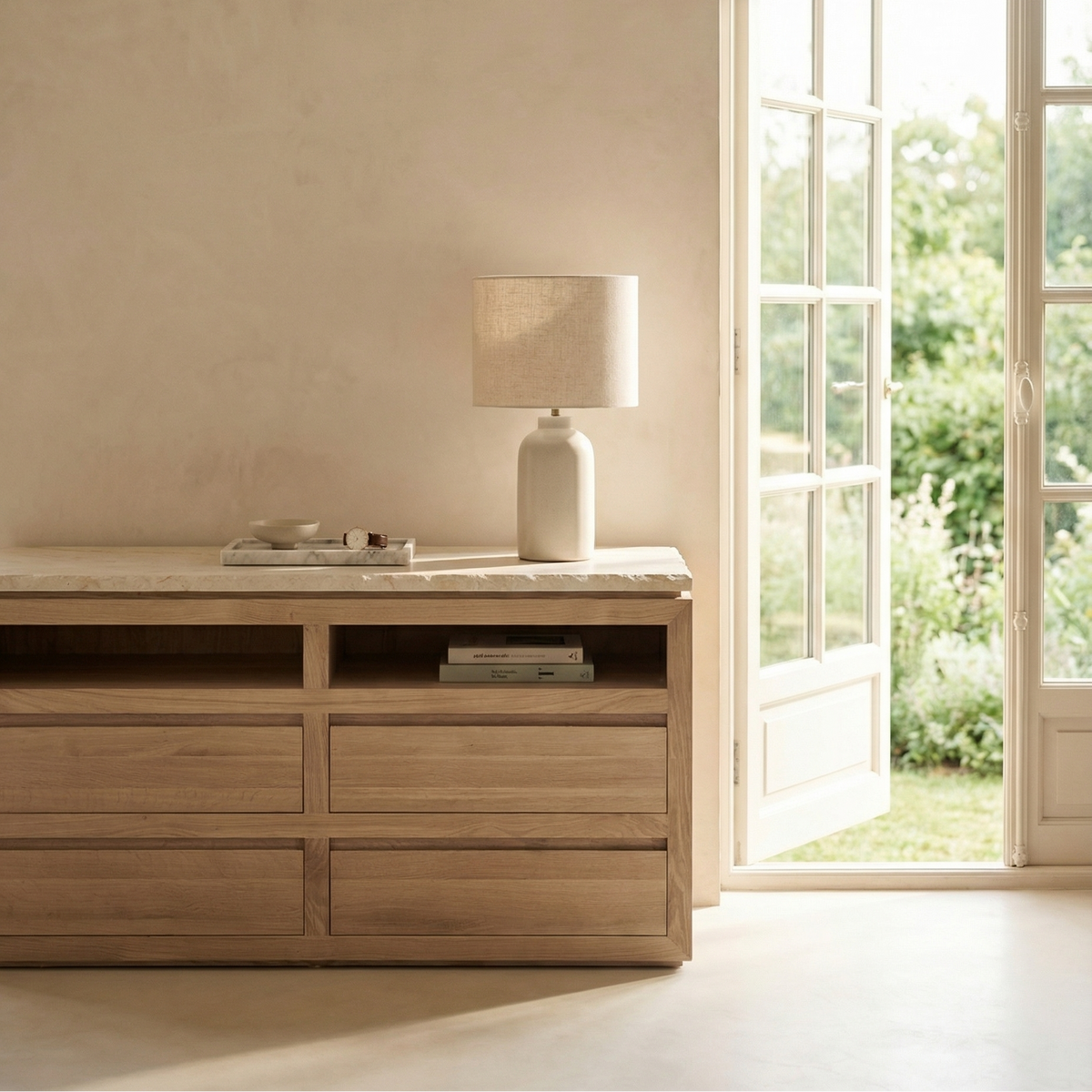 Sofita Marble Dresser - White Oak