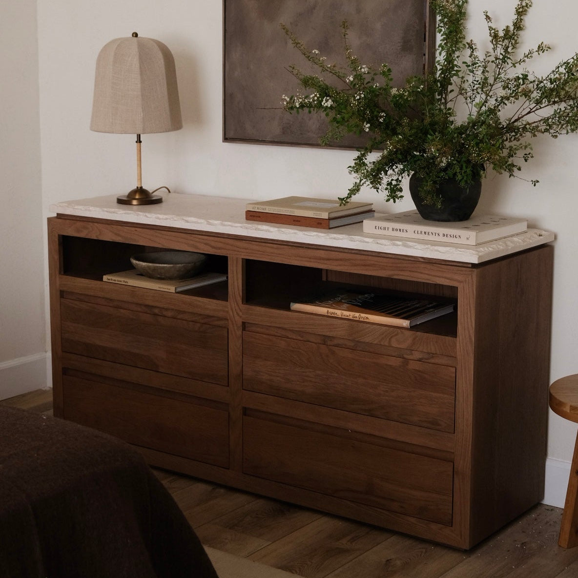 Sofita Marble Dresser - Mocha