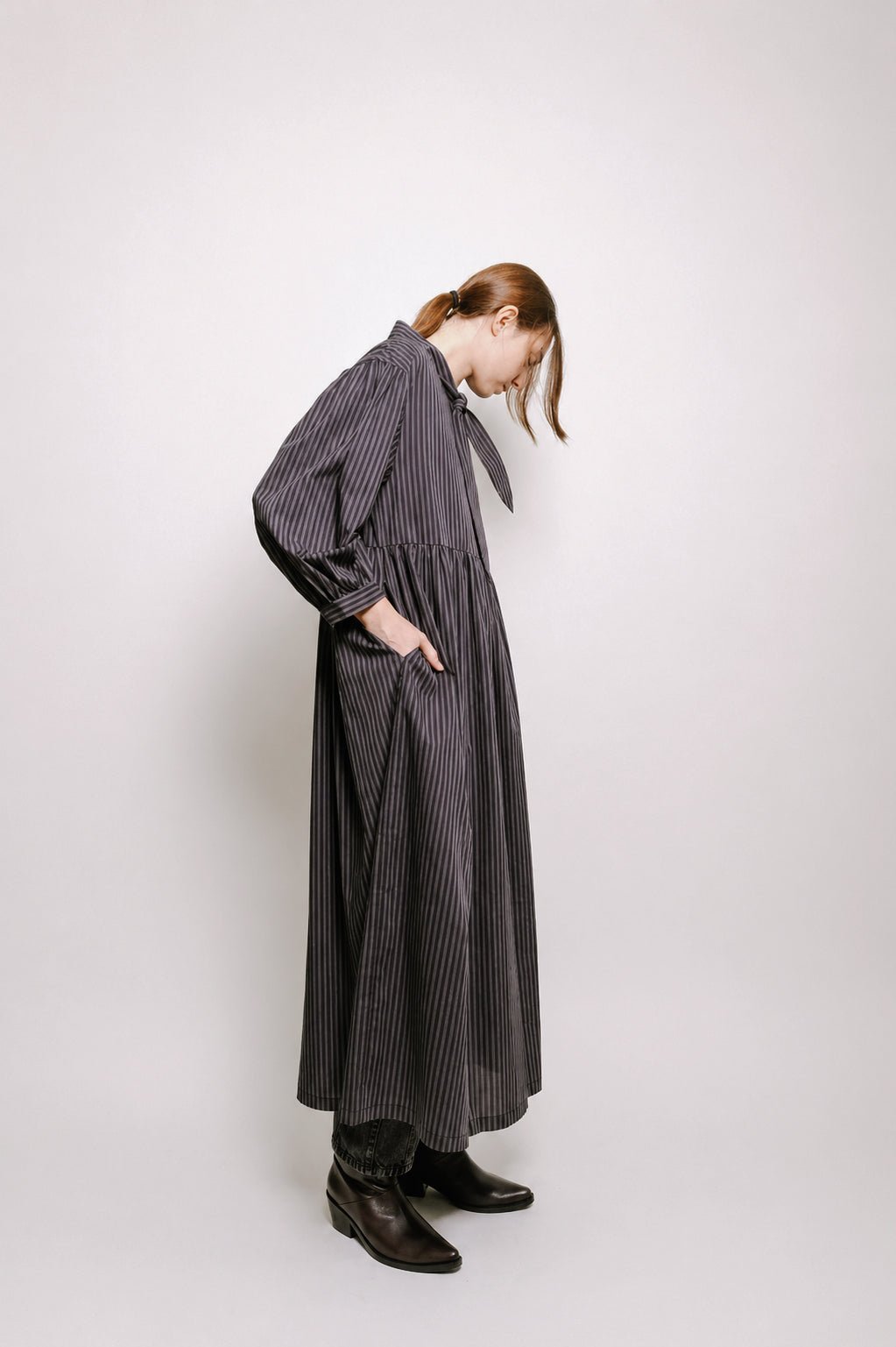 Therise Dress in Black Stripe