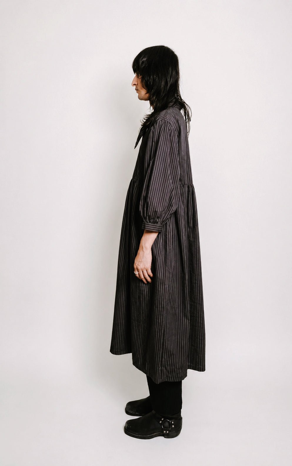 Therise Dress in Black Stripe