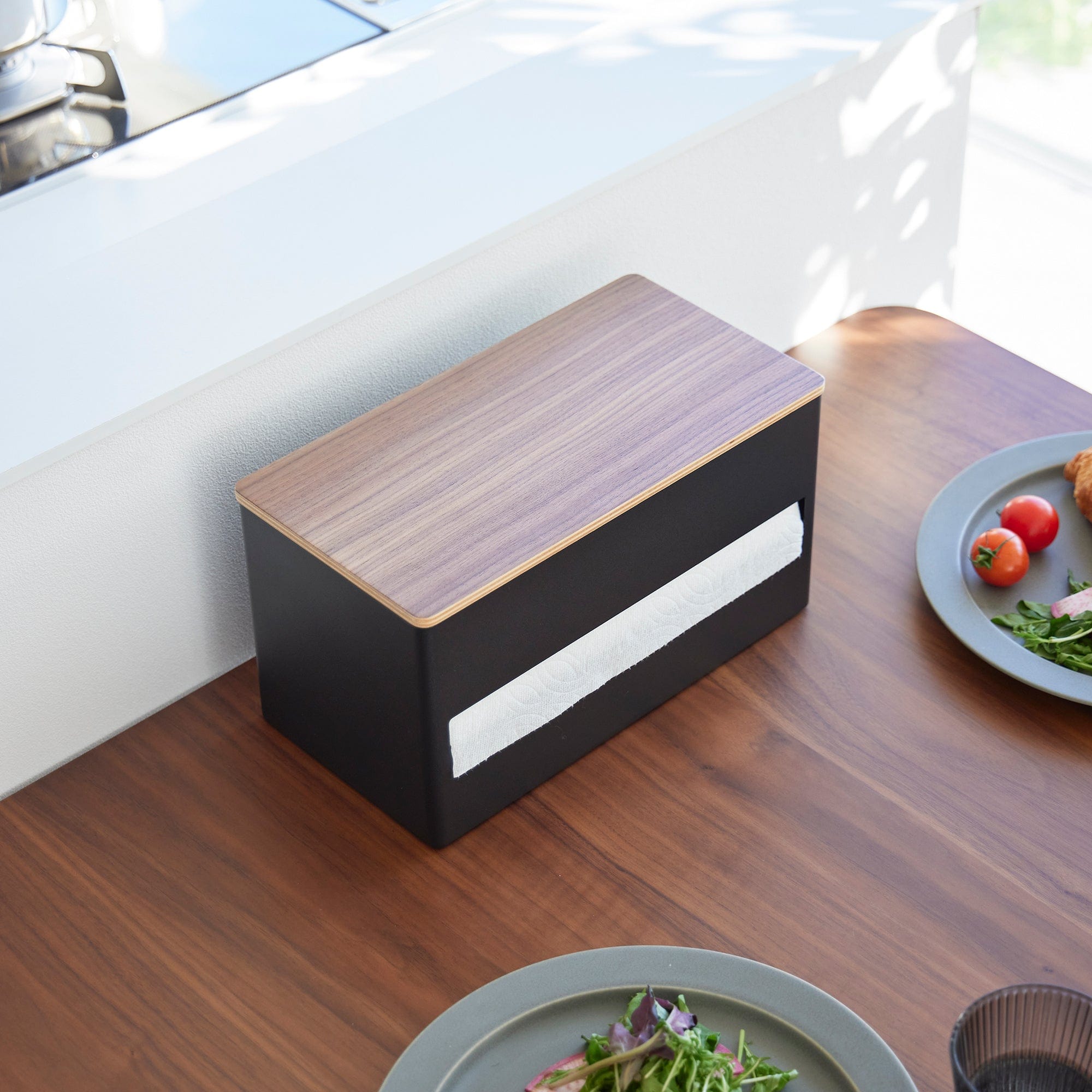 Paper Towel Dispenser - Steel + Wood