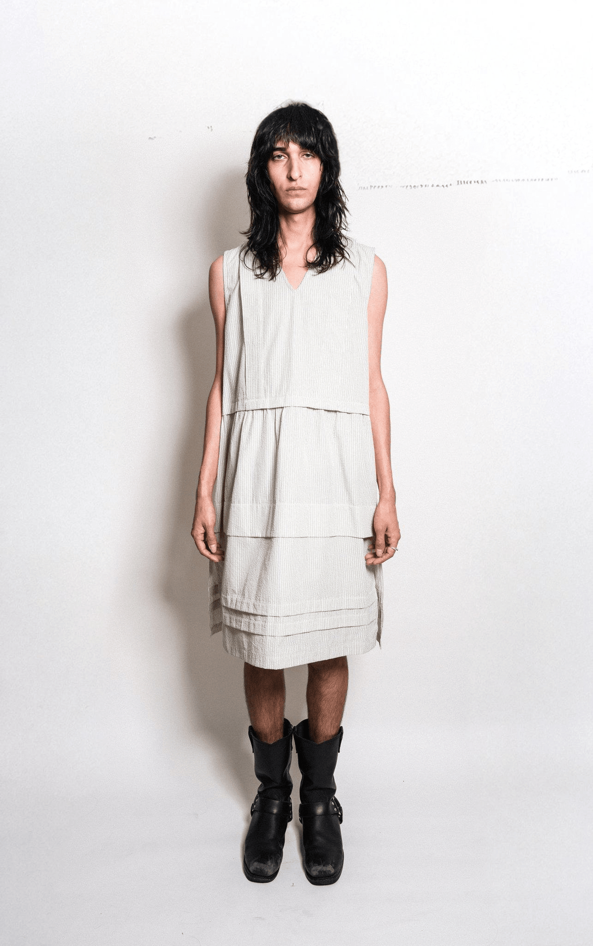 Tuck Dress in Seersucker
