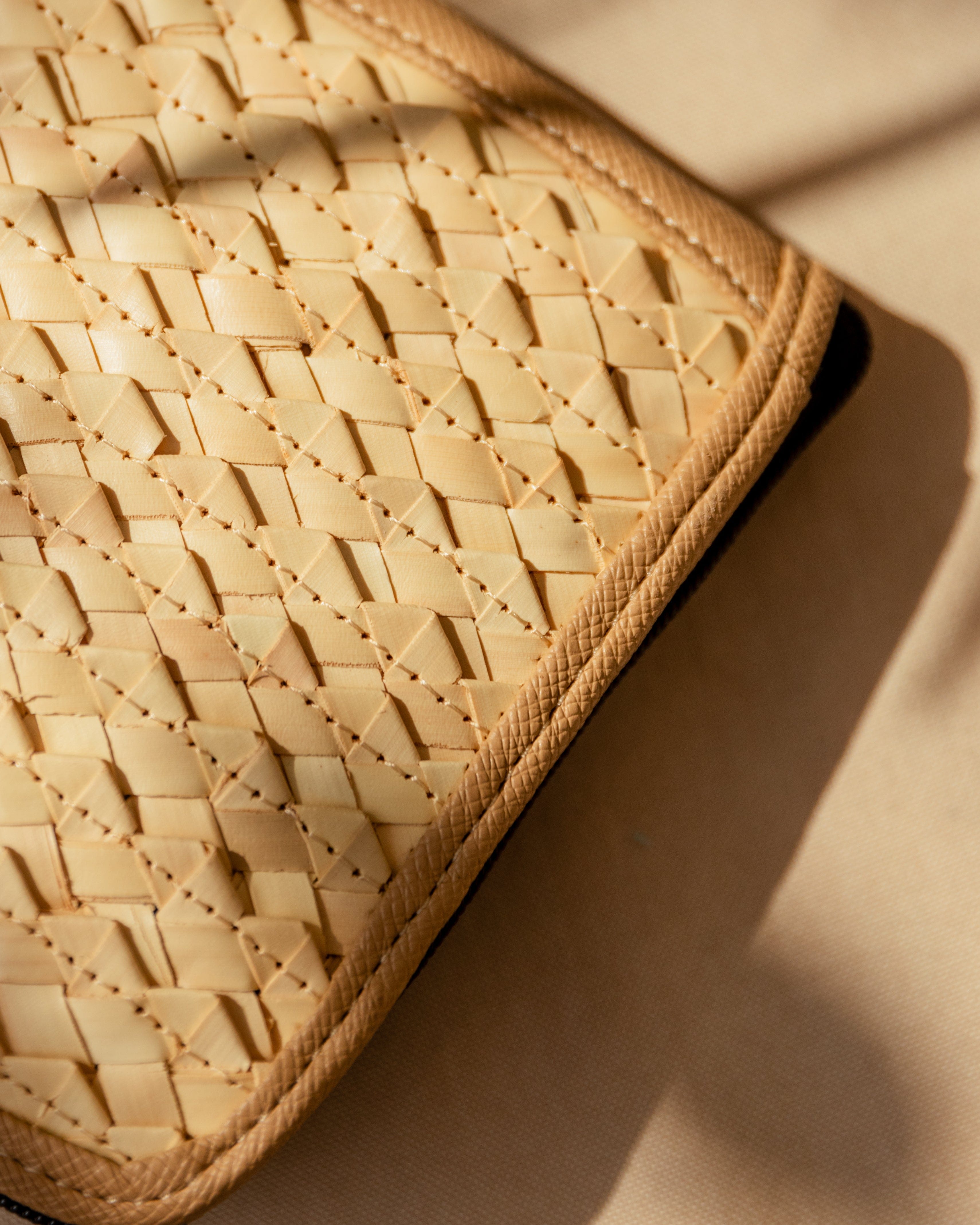 Rattan & Canvas Compact Eco Tote Bag