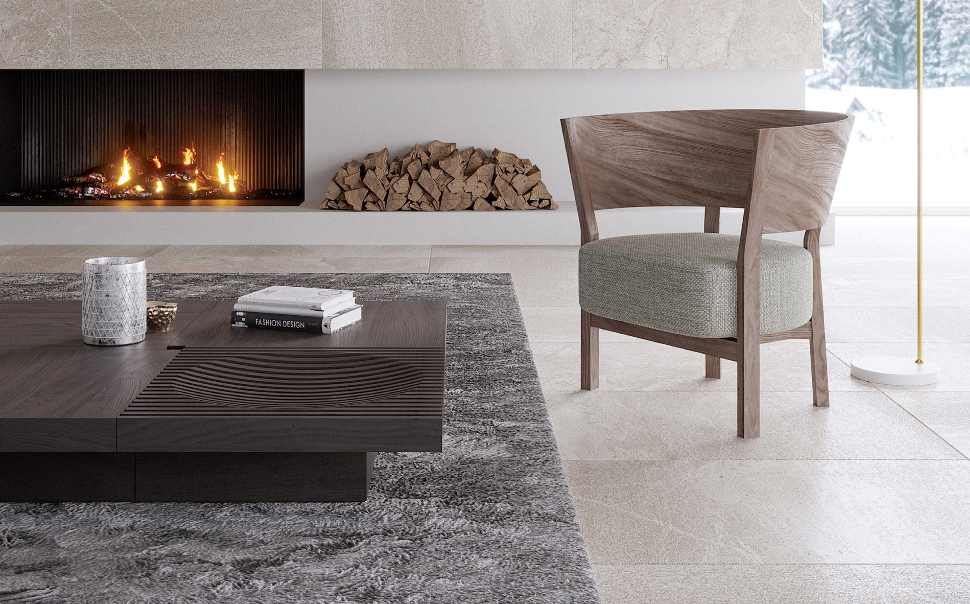 TOSAI Lounge Chair and BARRINGER Slide Coffee Table