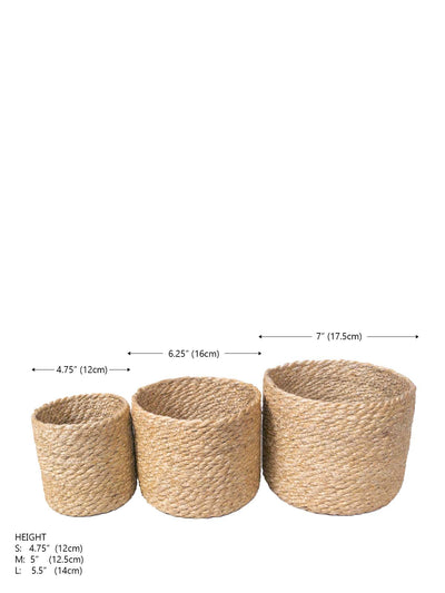 Korissa Kata Bin dimension chart, small, medium, large sizes