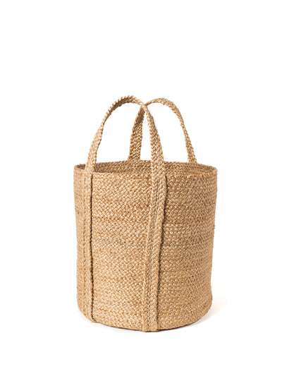 Korissa Kata Basket with Handle, single, natural jute, white background