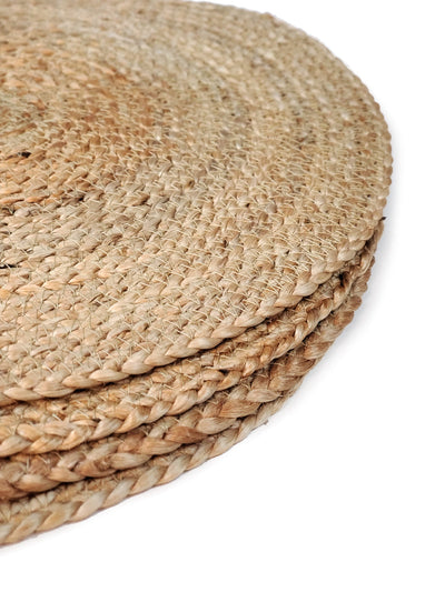 Korissa Kata Natural Placemat, stacked set, angled side view