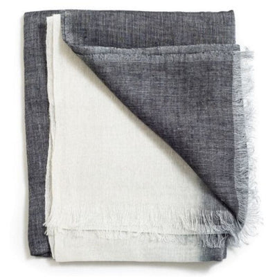 Granite Black White Ombre Linen Silk Handloom Scarf