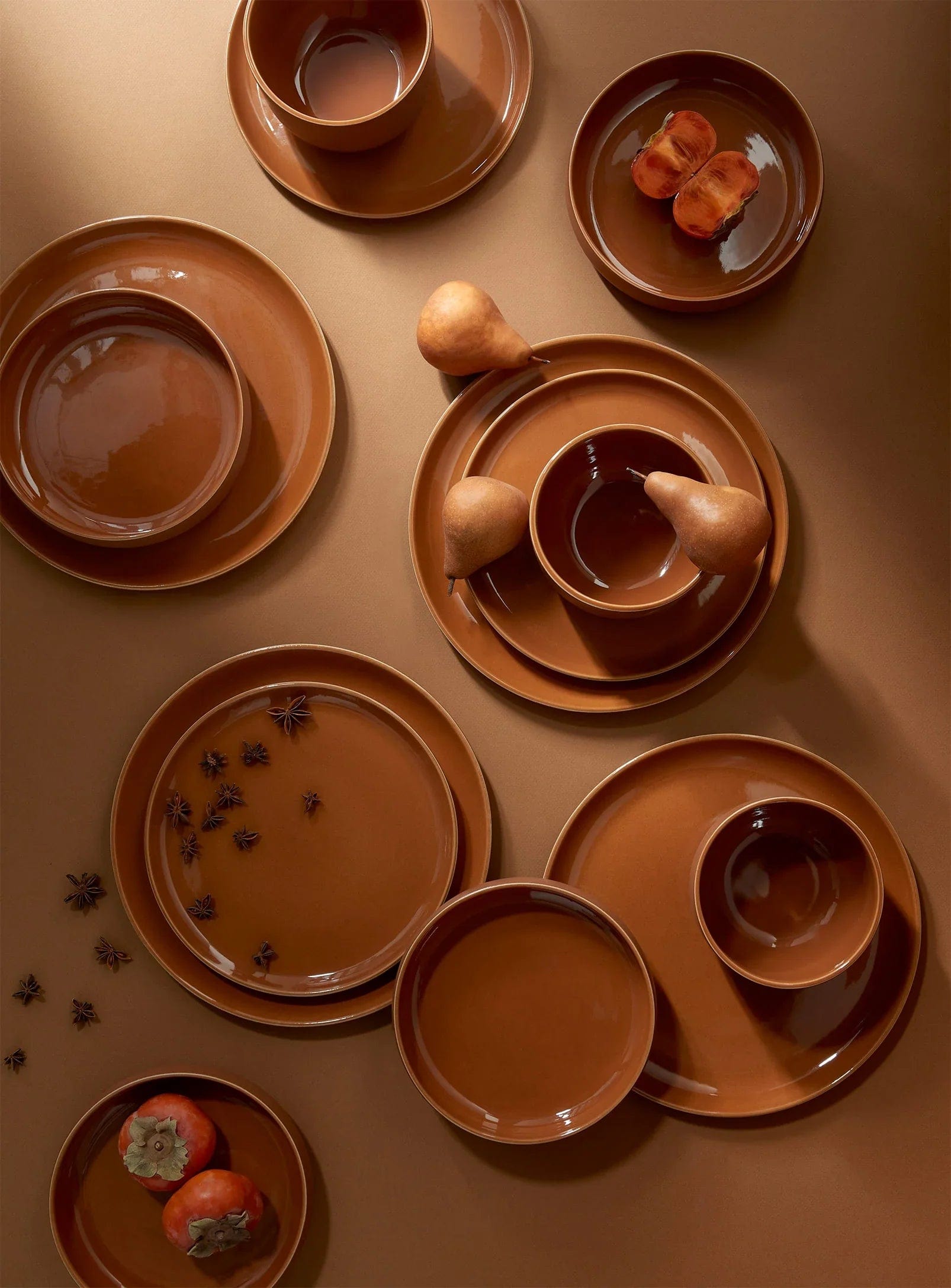 Japandi 12pc Dinnerware Set - Terracotta handcrafted stoneware by Gharyan