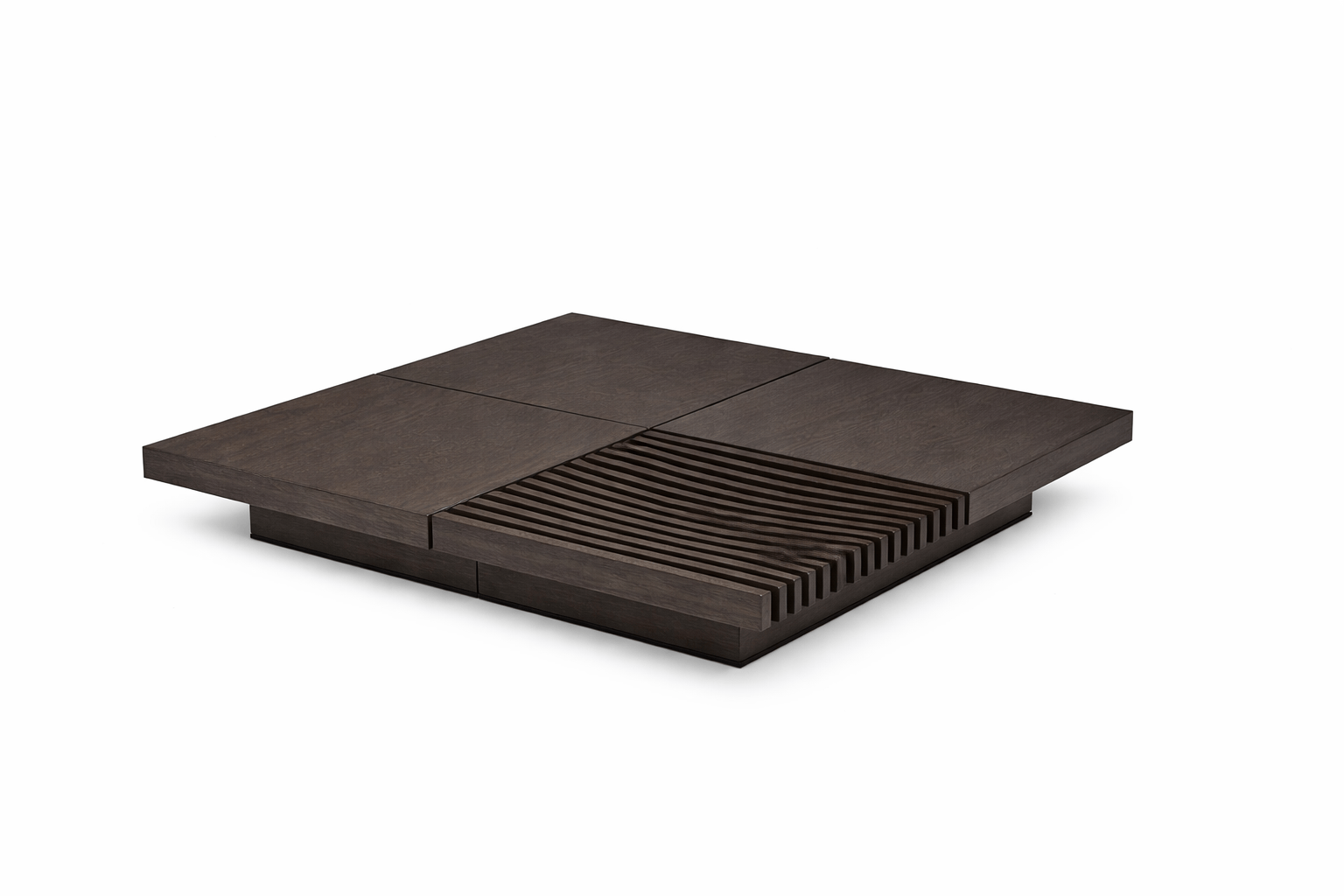 BARRINGER Slide Coffee Table in Japanese Oak Dark Gray - studio product shot