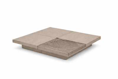 BARRINGER Slide Coffee Table Japanese Oak Gray Wash, Rendering