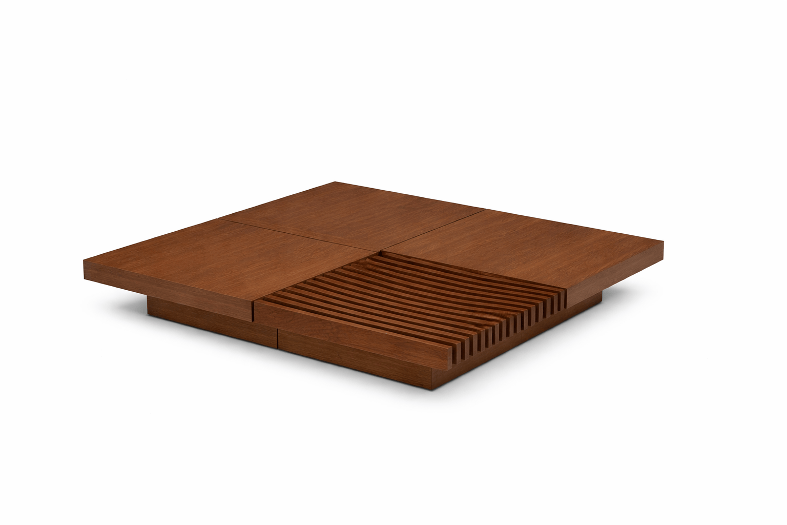 BARRINGER Slide Coffee Table in Japanese Oak Medium Brown - studio product shot