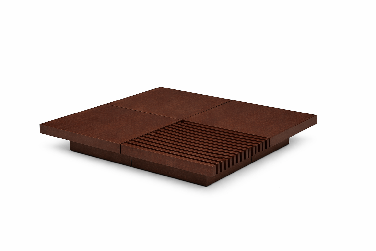 BARRINGER Slide Coffee Table in Japanese Oak Dark Brown - studio product shot
