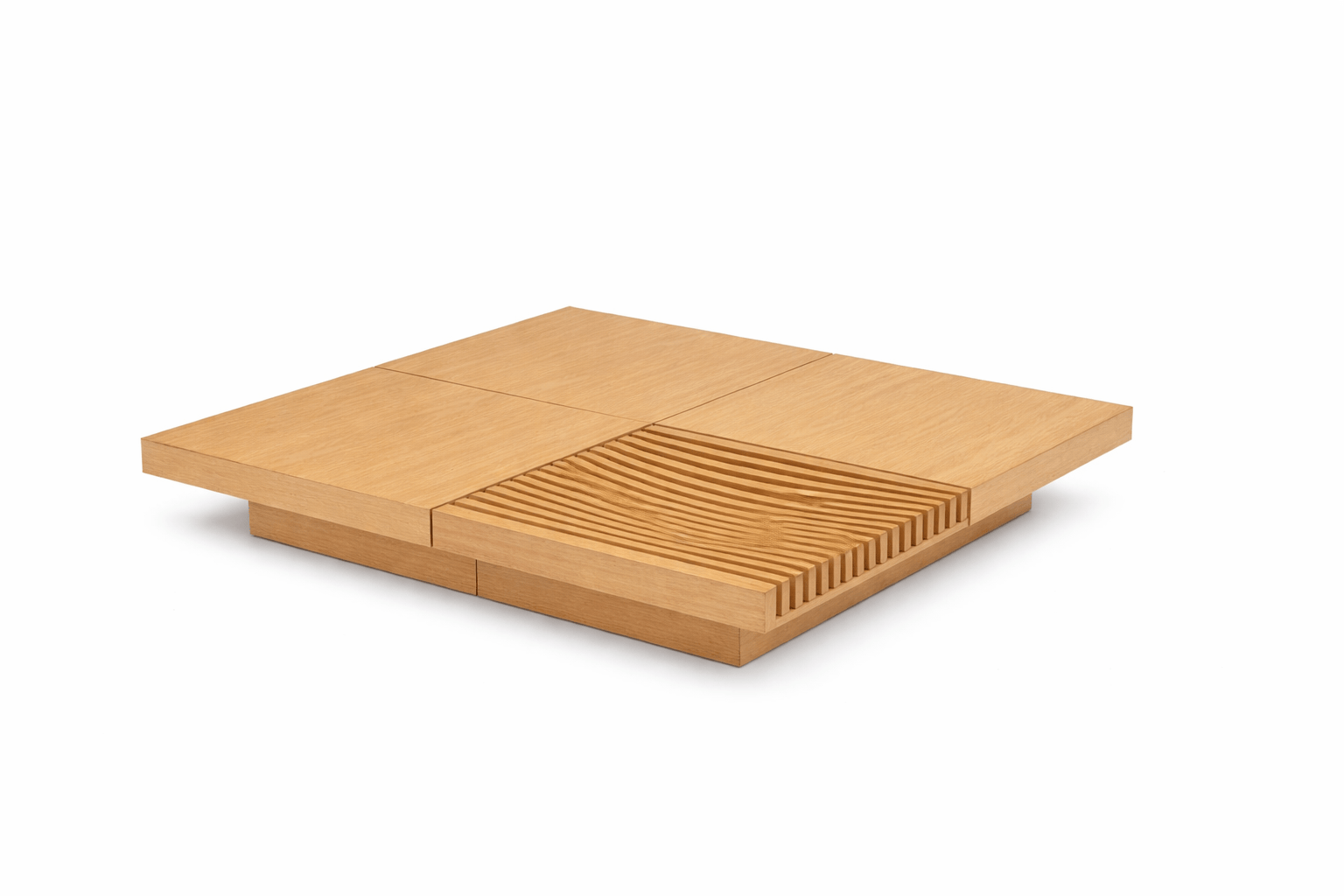 BARRINGER Slide Coffee Table by CondeHouse in Japanese Oak Natural, Rendering