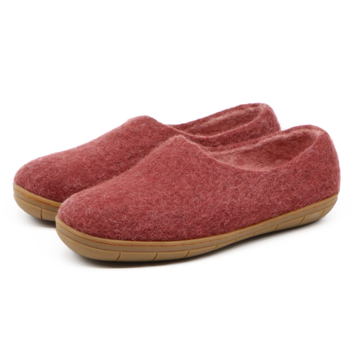 Pair of women's Victoria wool house shoes in Bordeaux