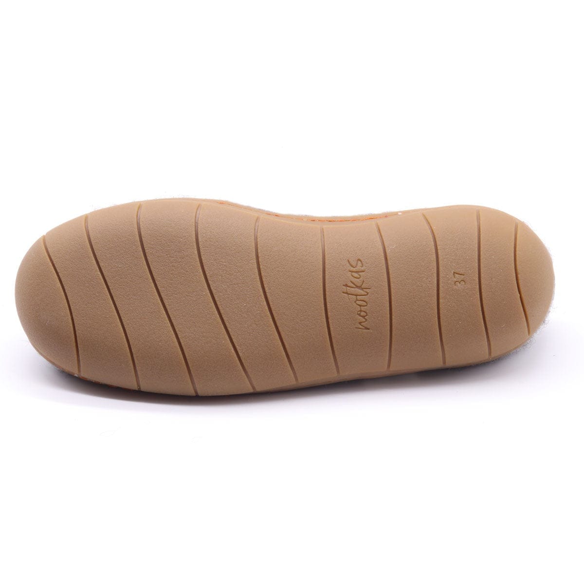 Rubber sole detail on the women's Victoria wool house shoe in Charcoal