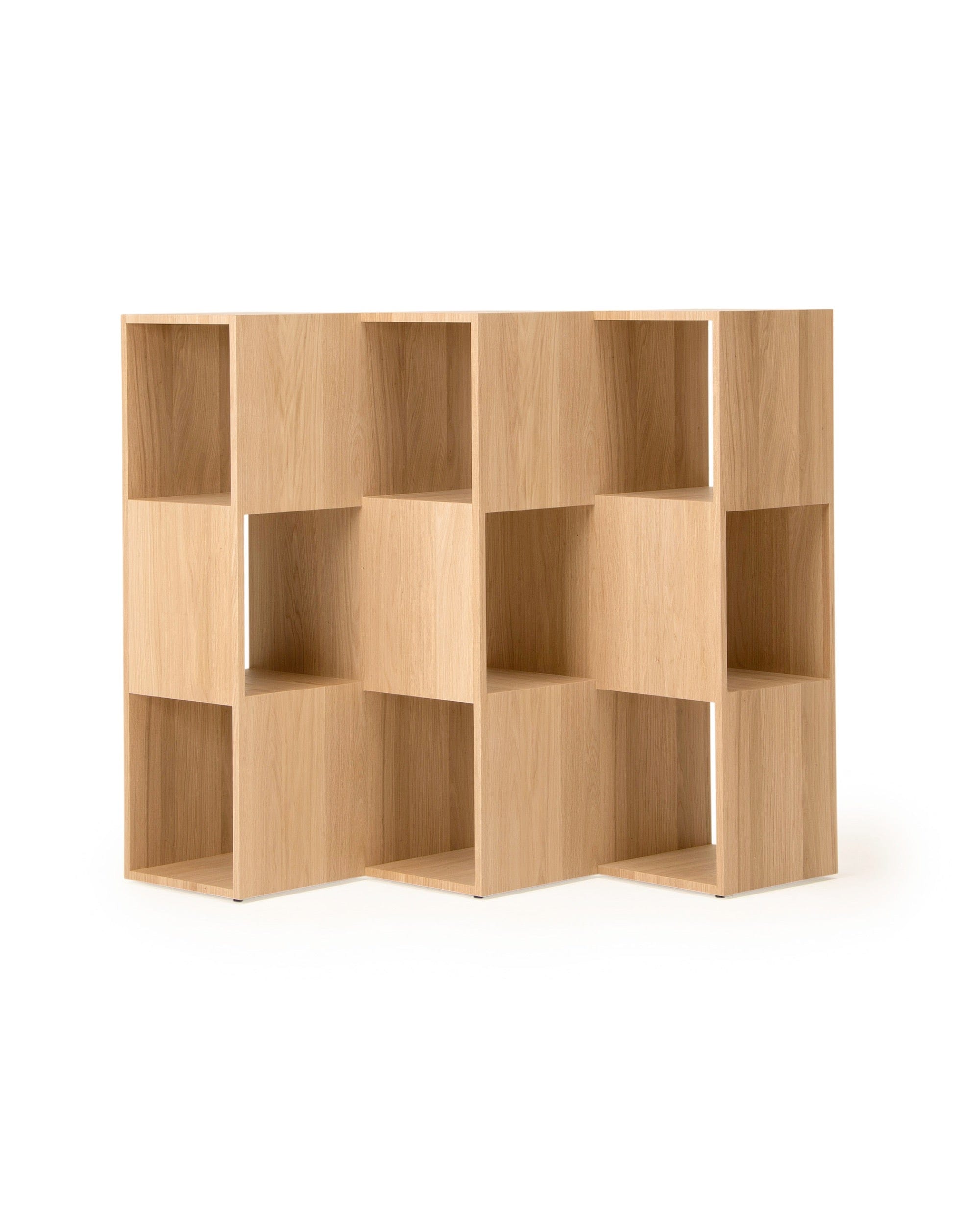 FOLD Shelving 3-3 in Japanese Oak Natural Finish