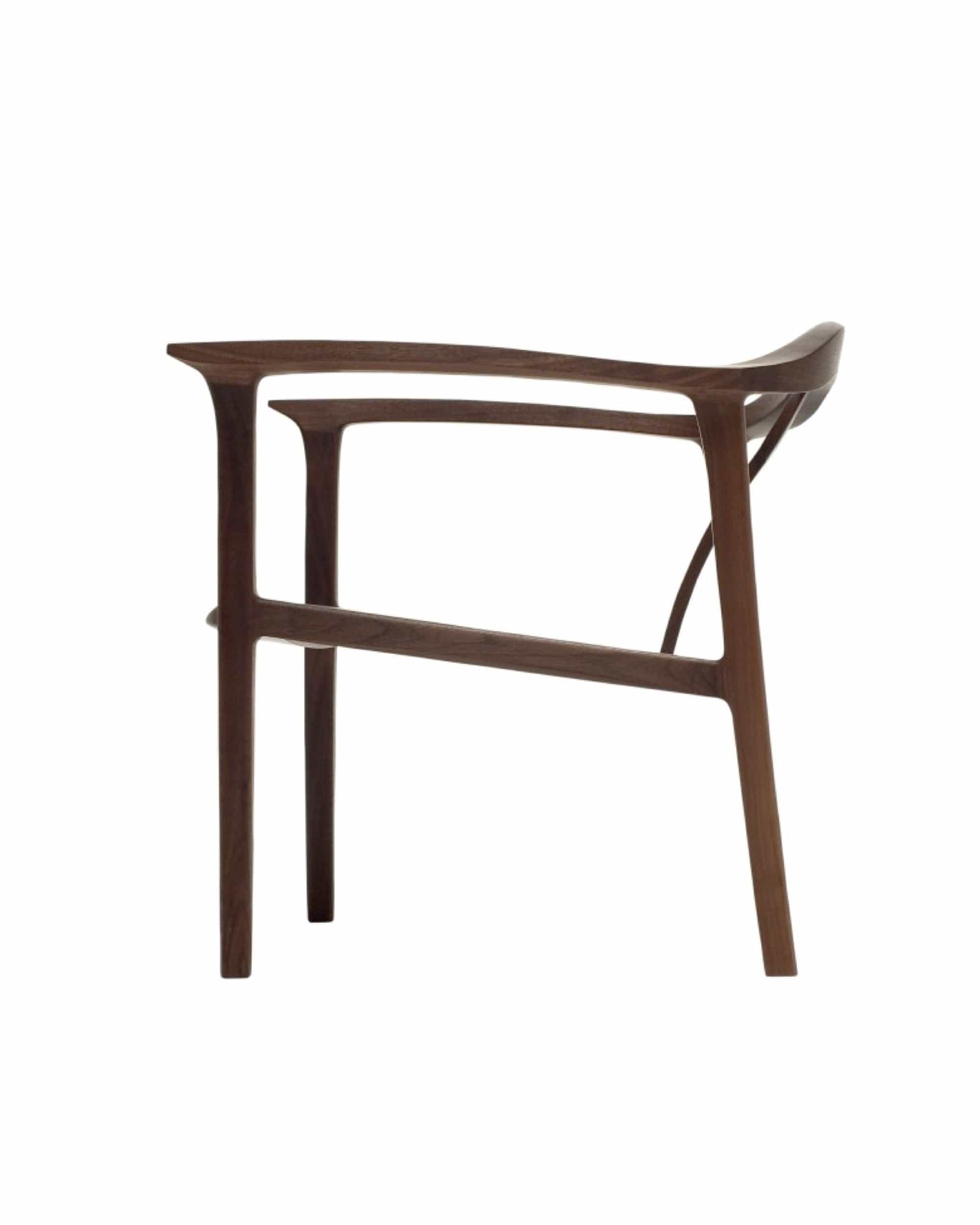 NAGARE Armchair side profile showing sculptural ridgeline detail