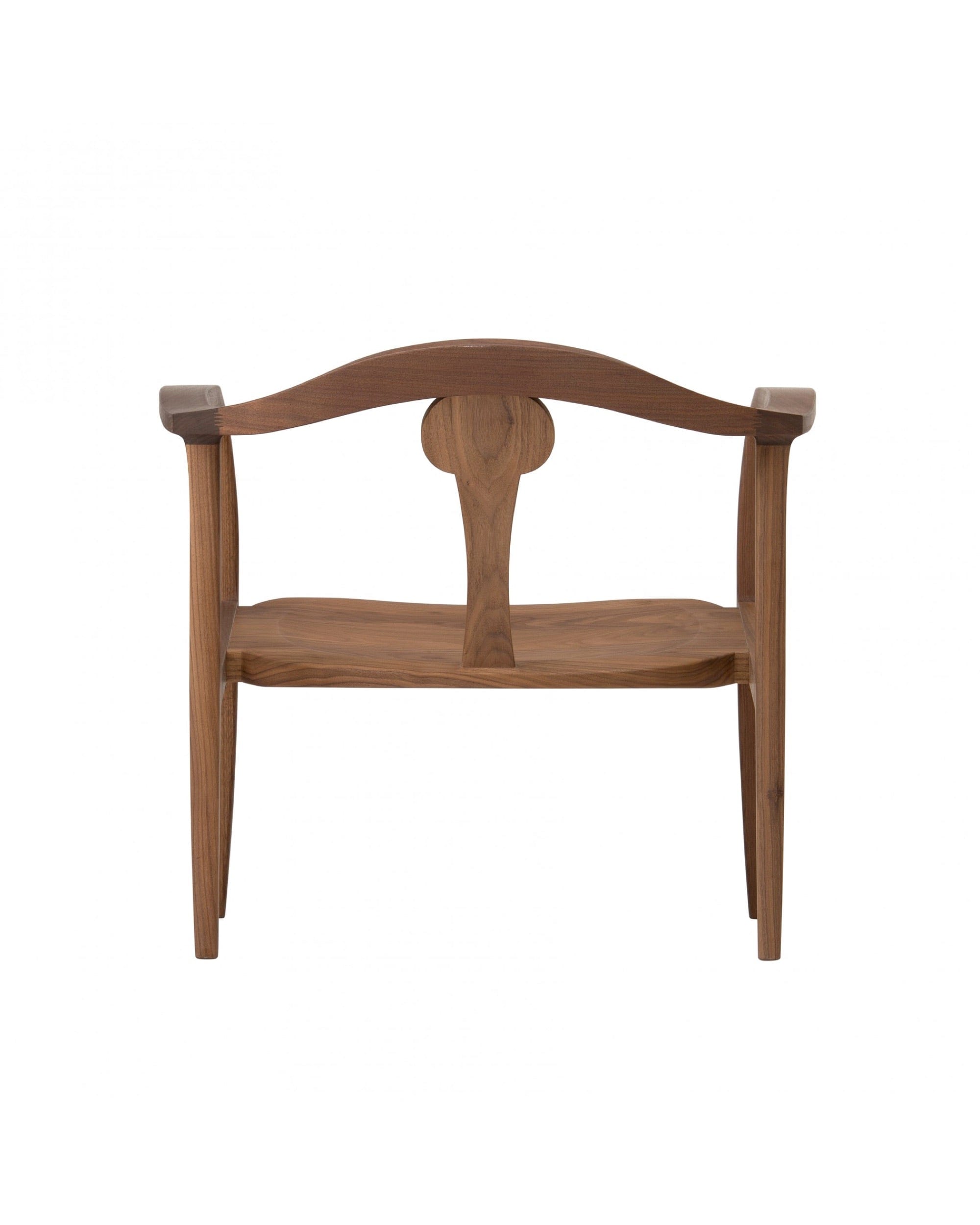 Sculptural walnut armchair designed by Masayuki Nagare
