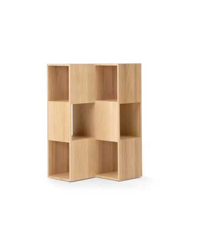 FOLD Shelving 3-2 in Japanese Oak Natural Finish
