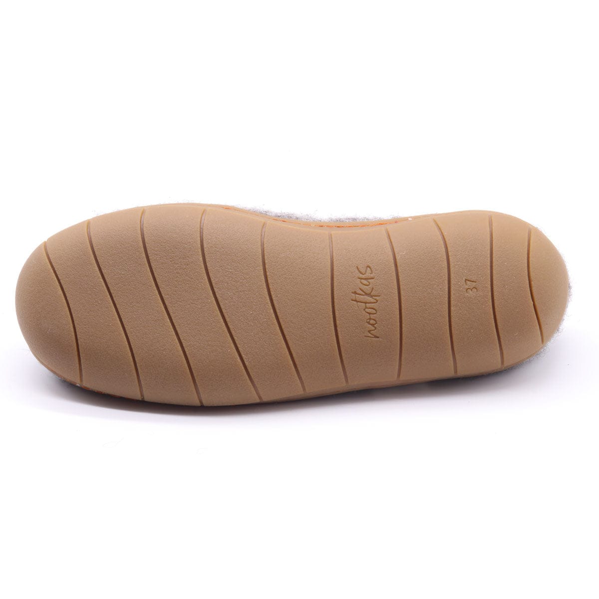 Rubber sole detail on the women's Victoria wool house shoe in Heather