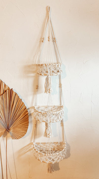 Macrame Hanging Wall Basket