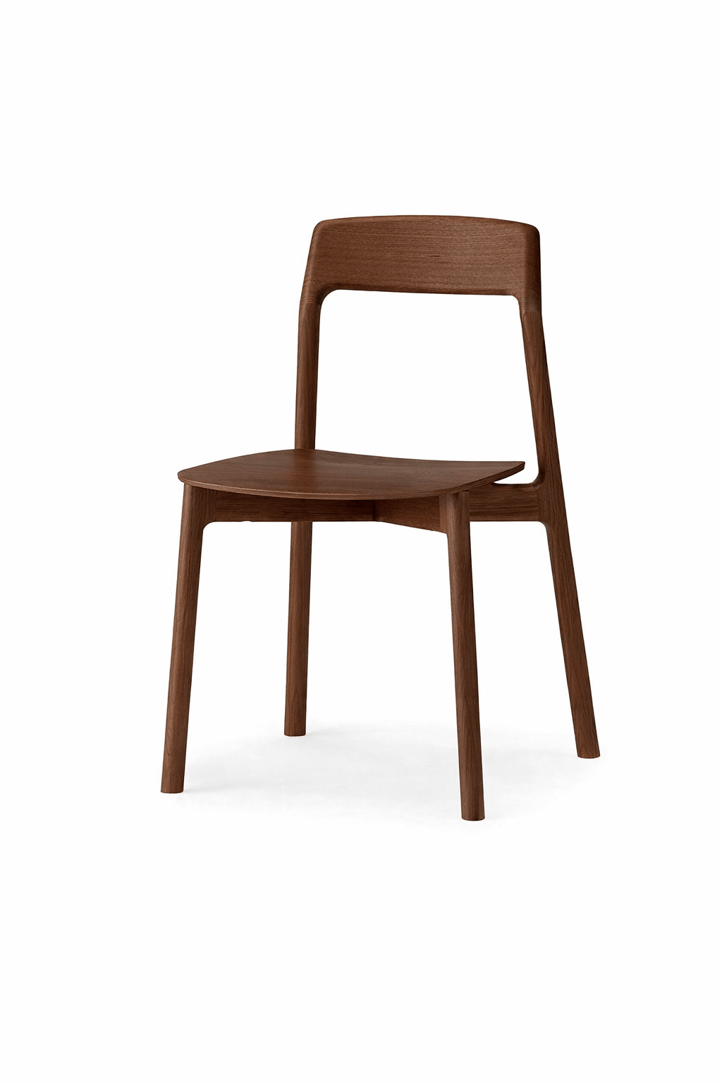 KORENTO Side Chair wooden seat in Japanese Oak Medium Brown, AI rendering of wood type and finish