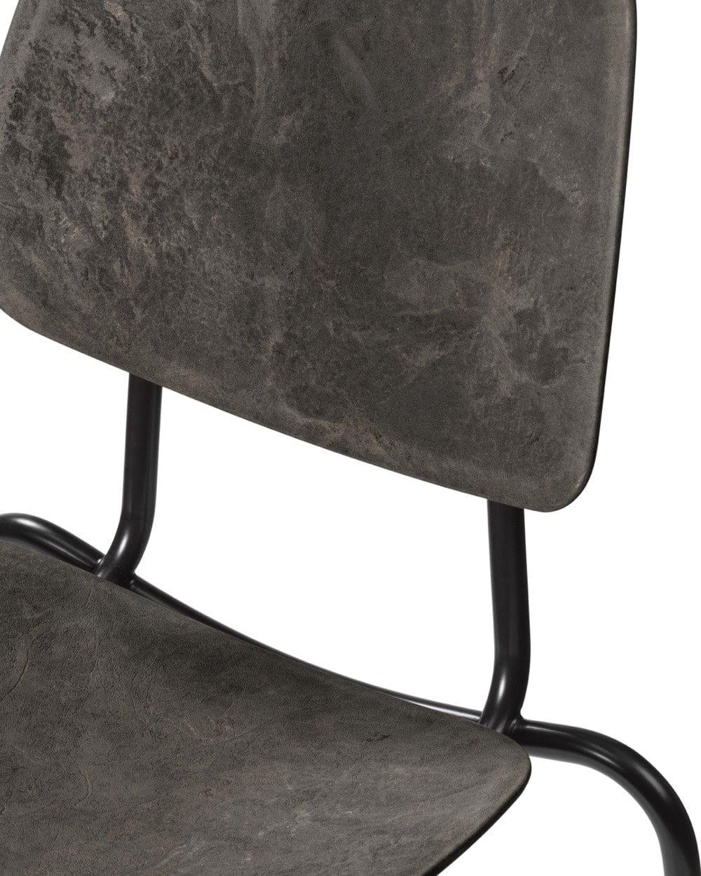 Mater Compound Dining Chair backrest detail in Coffee Waste Dark finish