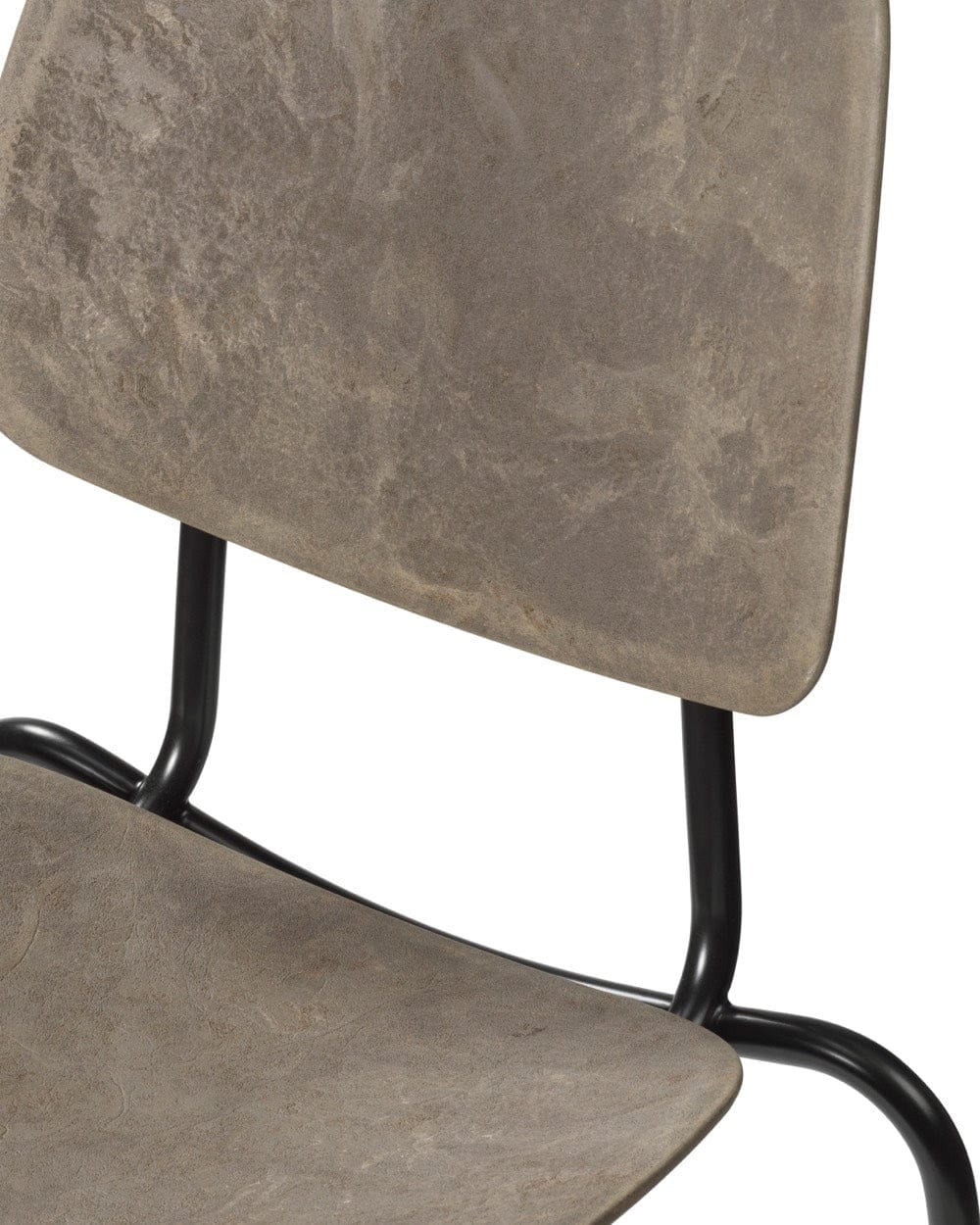 Mater Compound Dining Chair backrest detail in Coffee Waste Dark finish